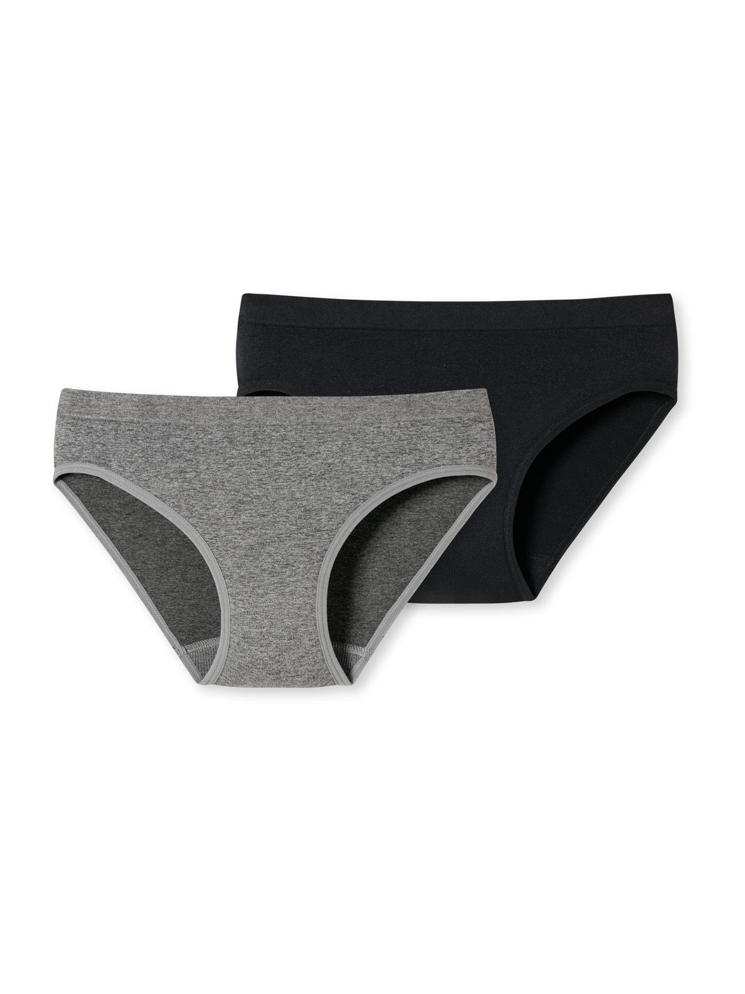 Schiesser Slip Seamless (2-St) unterhose unterwäsche basic Schwarz/Grau