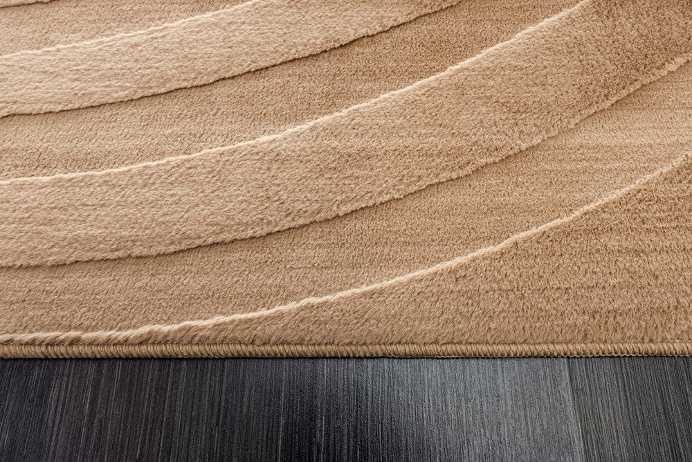 riess-ambiente Designteppich WAVE 230x160cm beiget · Kurzflor-Teppich mit Hoch-Tief-Effekt, rechteckig, Höhe: 10 mm, Wohnzimmer · Indoor · 3D-Effekt · Modern · Schlafzimmer