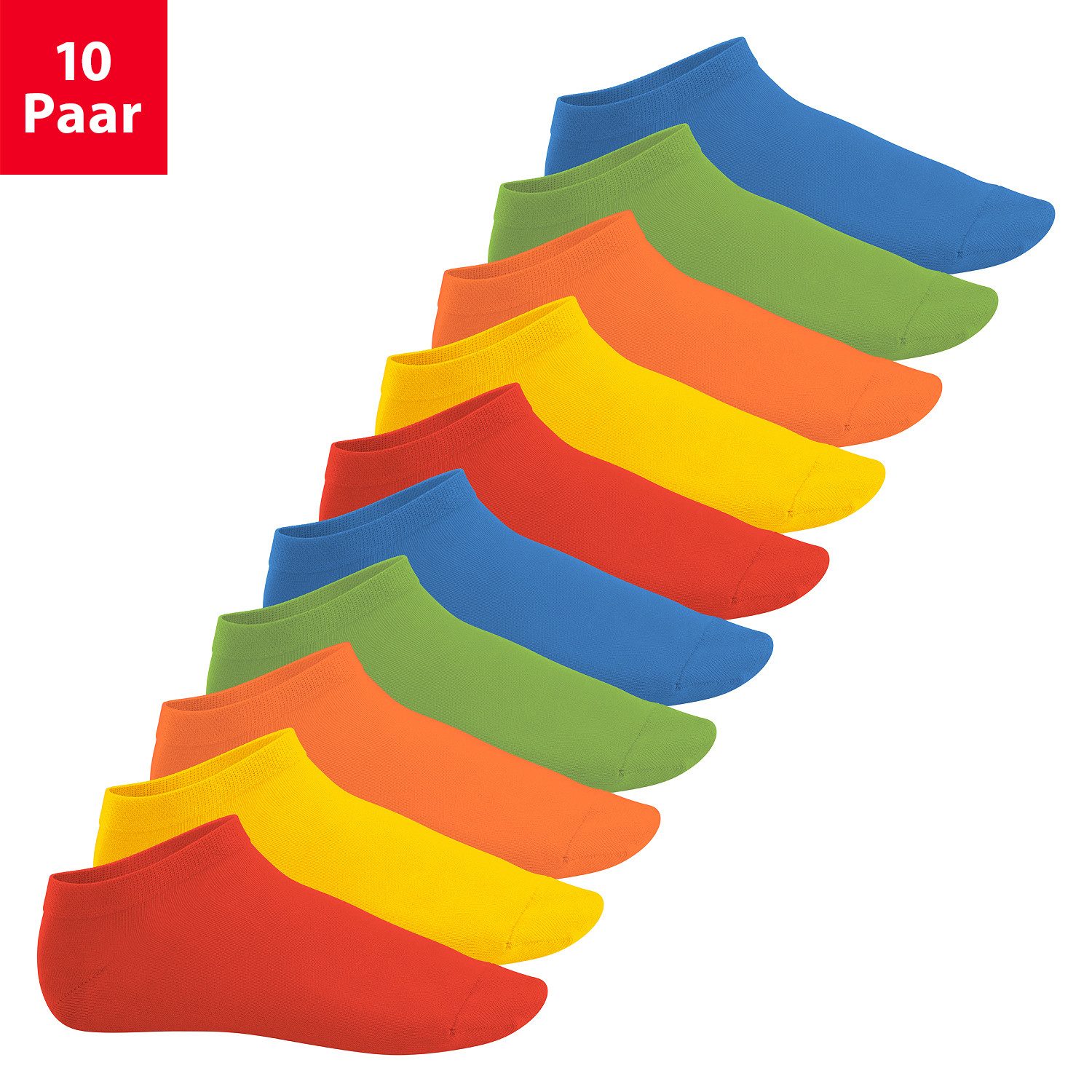 Footstar Sneakersocken EVERYDAY! 10 Paar / 20 Paar Damen & Herren Sneaker Socken (10-Paar) Perfekte Passform, angenehme Nähte, verstärke Ferse & Spitze