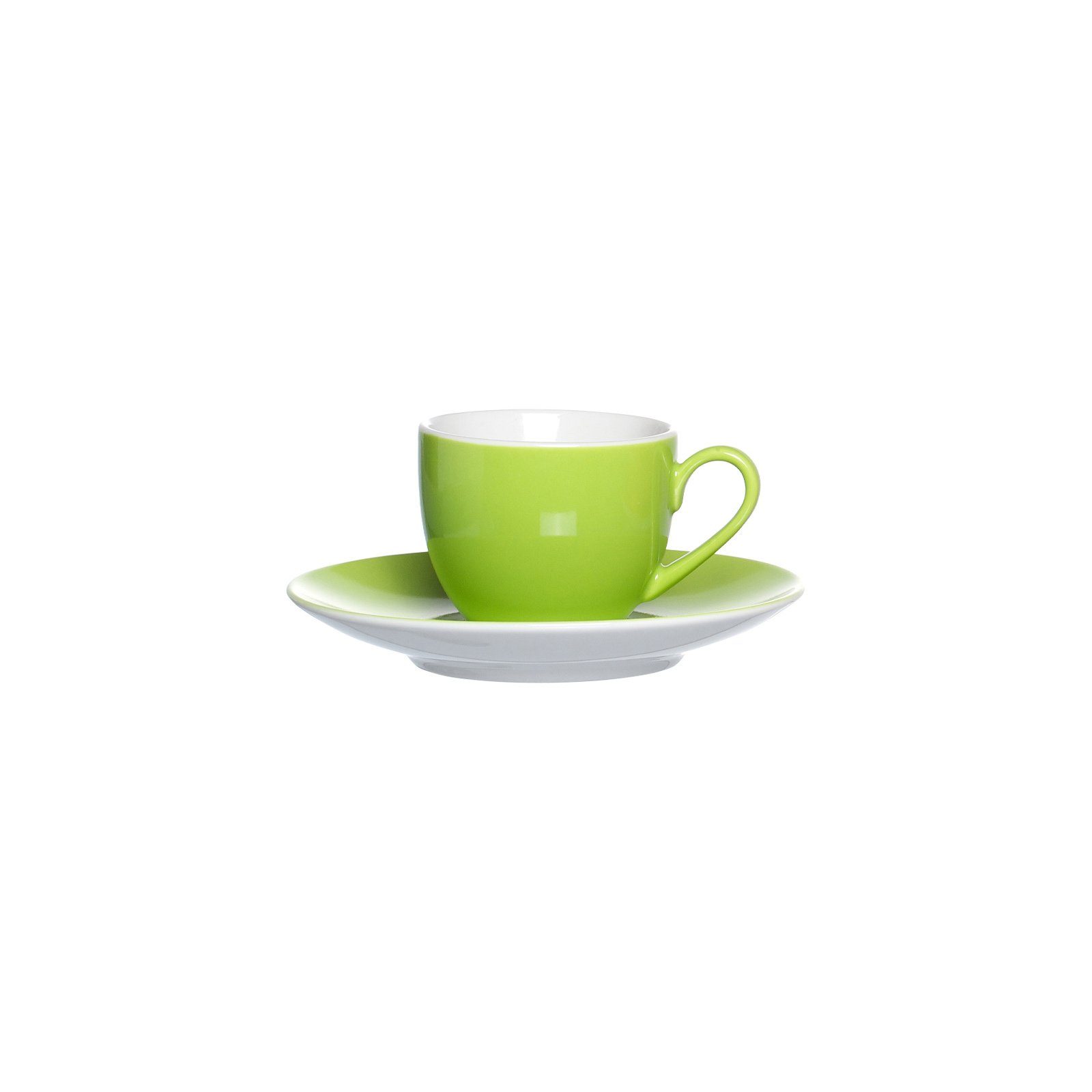 Ritzenhoff & Breker Tasse Doppio Espressotasse mit Untertasse 80 ml, 2-tlg., Porzellan