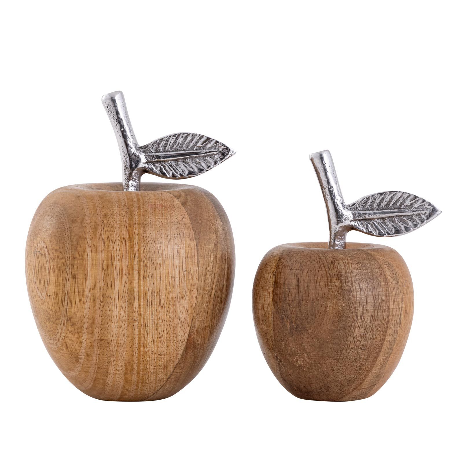 Dekofigur Dekofiguren 2er Set Apfel H15/13x9/8cm Aufsteller Apfel-Optik Mangohol