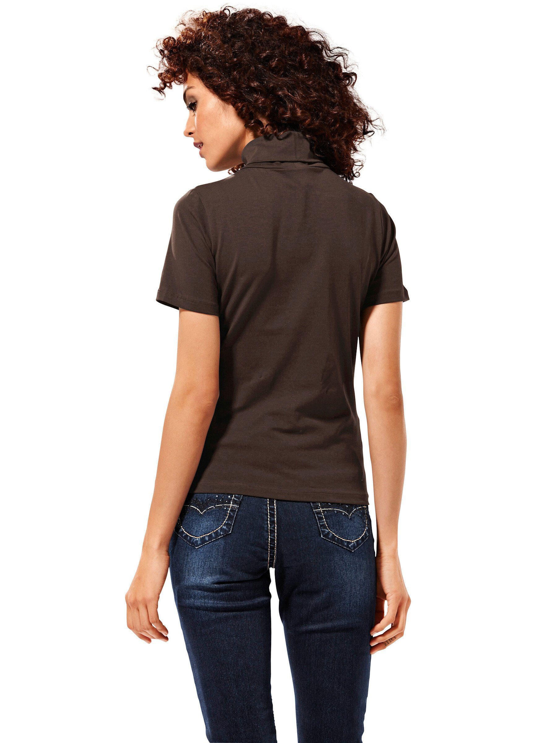 heine T-Shirt Rollkragen-Shirt Kurzarm