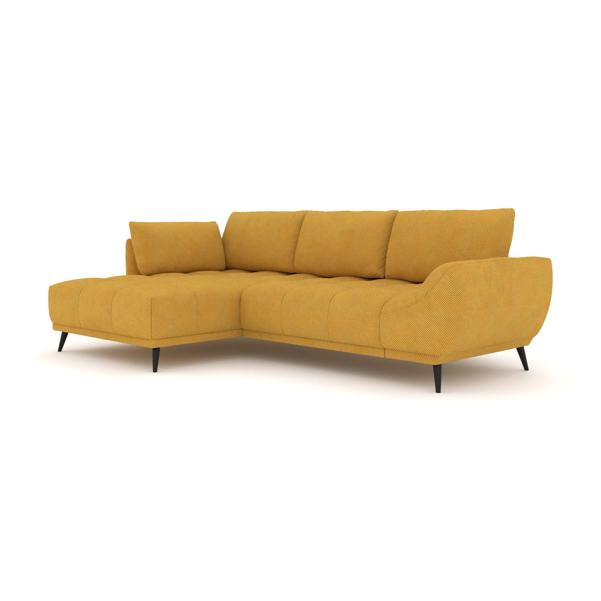 foamnova Ecksofa Ferrara, mit Recamiere, Maße B 270 × T 169 × H 68 cm, Ecksofa mit Nosag-Federung, abgesteppte Polster