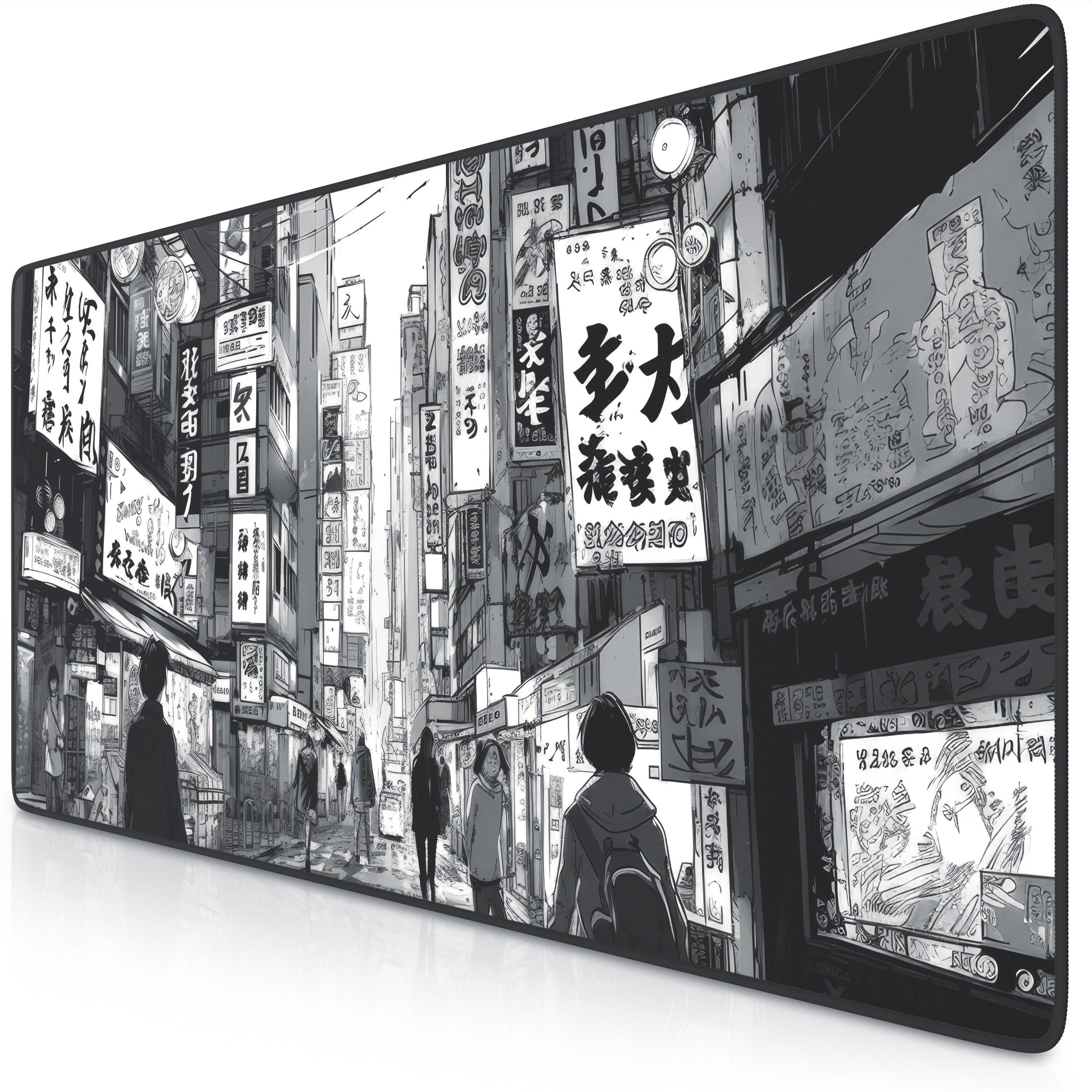 Titanwolf Gaming Mauspad XXL Speed Mousepad 900 x 400 x 3 mm, Schreibtischauflage, abwaschbar, rutschfeste Rückseite, Geschwindigkeit & Präzision, Manga