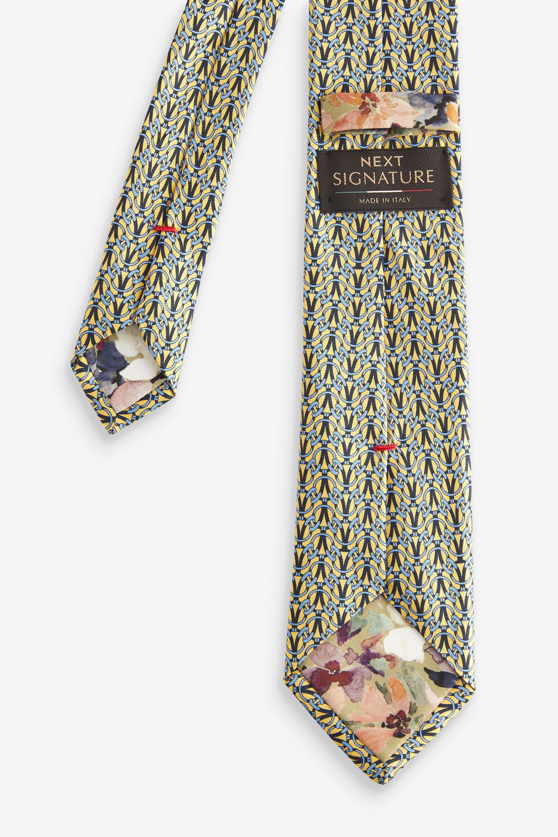 Yellow Krawatte Geometric Signature-Krawatte, (1-St) hergestellt in Italien Next