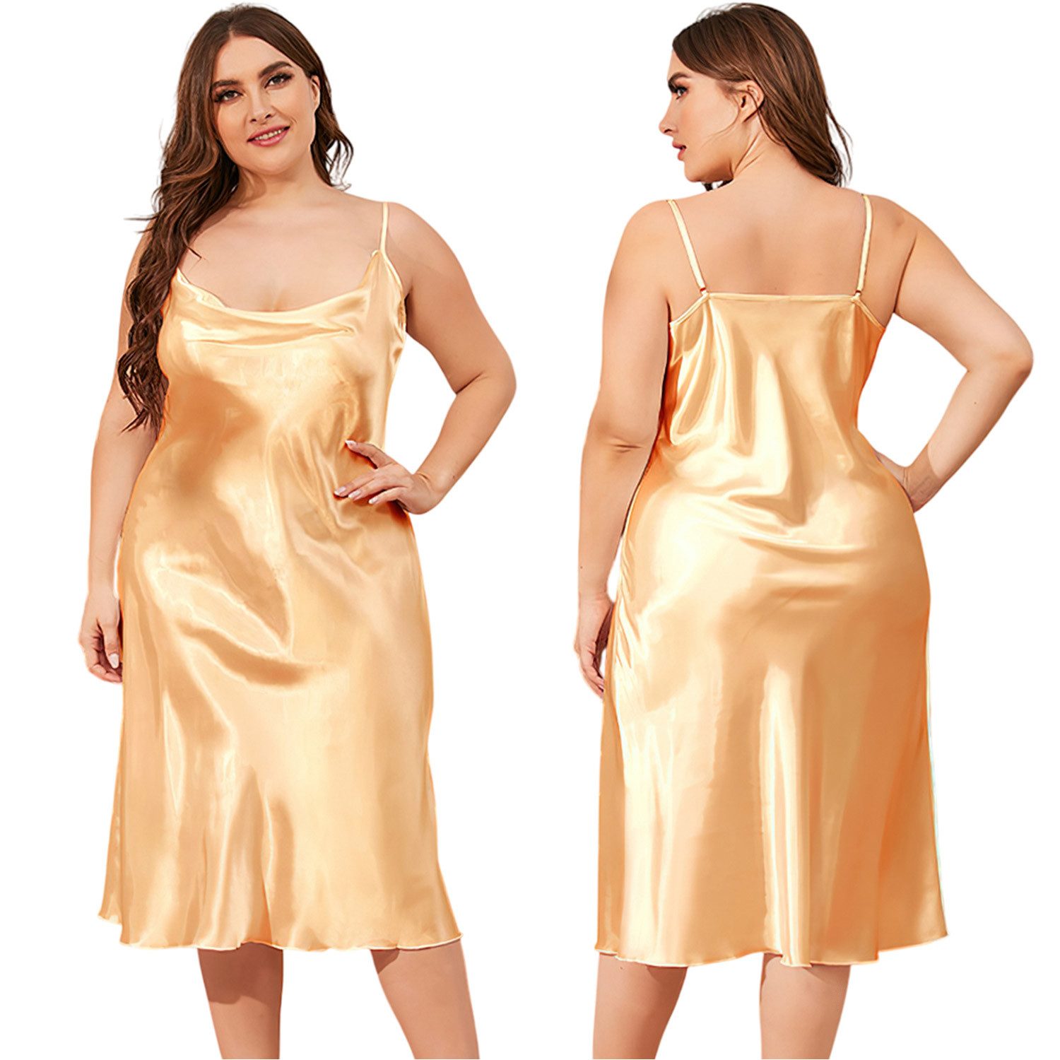 Refttenw Pyjama Nachthemd für Damen in großen Größen,Einstellbar Nachtkleid,Unterkleid