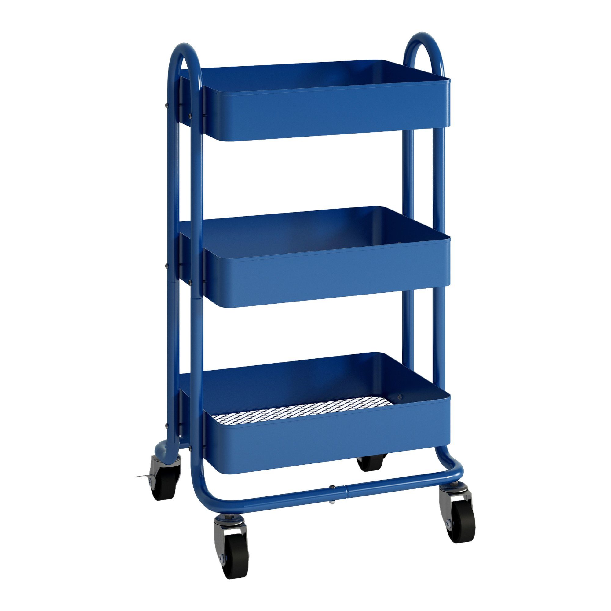 en.casa Küchenwagen, »Pyhäntä« Stahl mit 3 Ebenen Blau günstig online kaufen