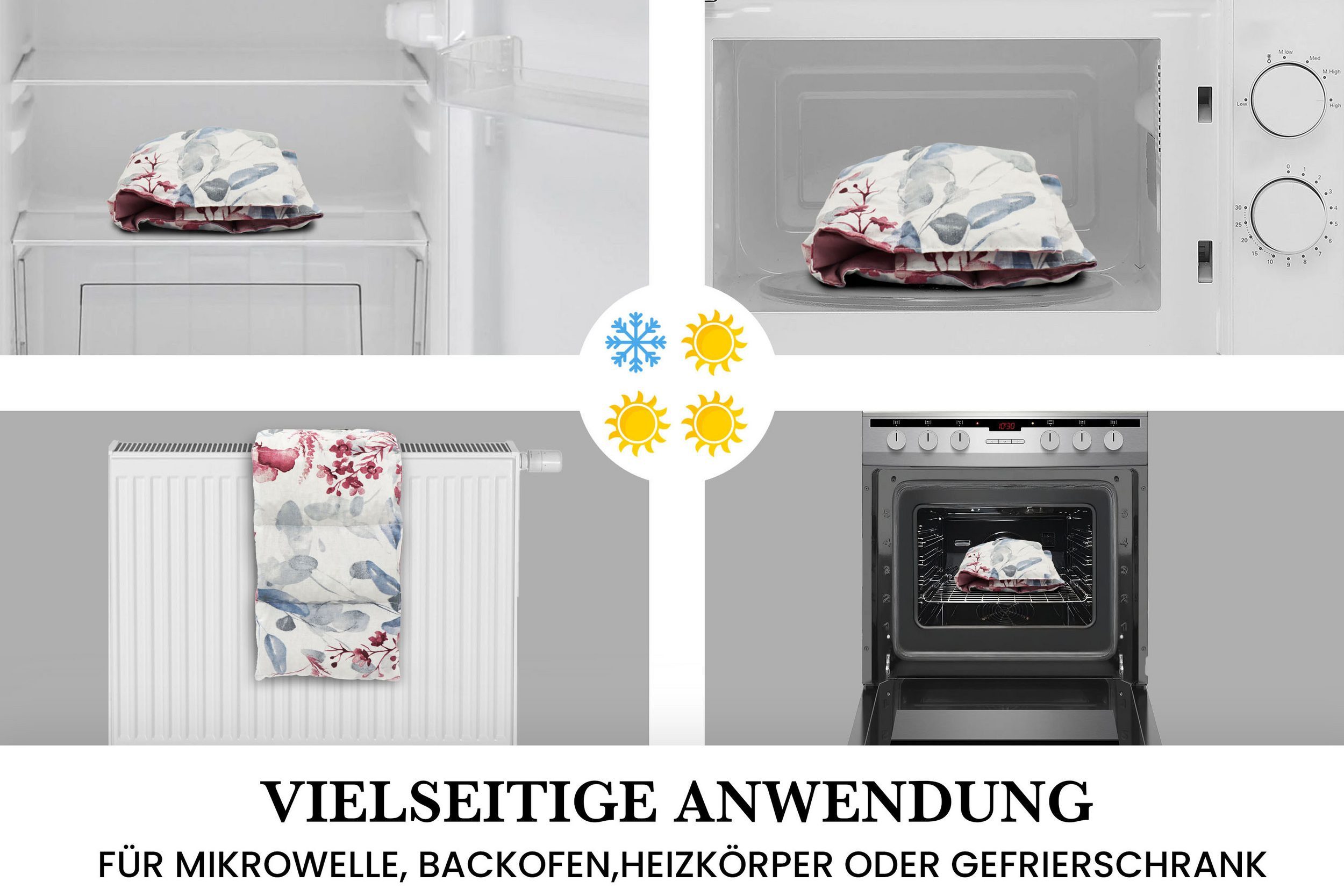 Amilian Kirschkernkissen für Mikrowelle - Kirschkernkissen Nacken Schulter - 55x20 cm, Wärmekompresse - Wärmekissen - Kältekissen, Wärmekompresse, Füllung: 100% Kirschkerne - Bezug: 100% Baumwolle