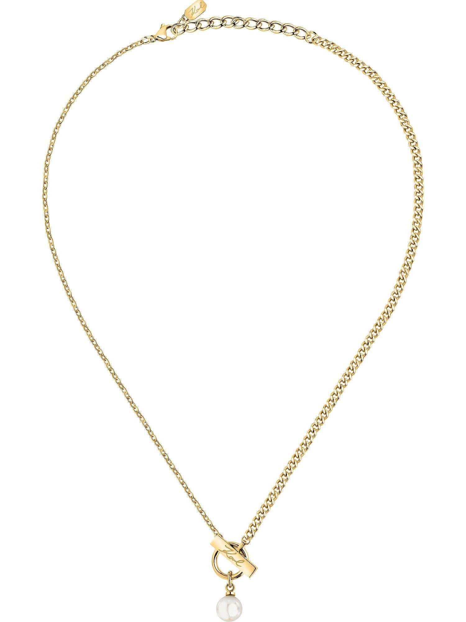 KARL LAGERFELD Collier Karl Lagerfeld Damen-Kette Edelstahl Kunstperle