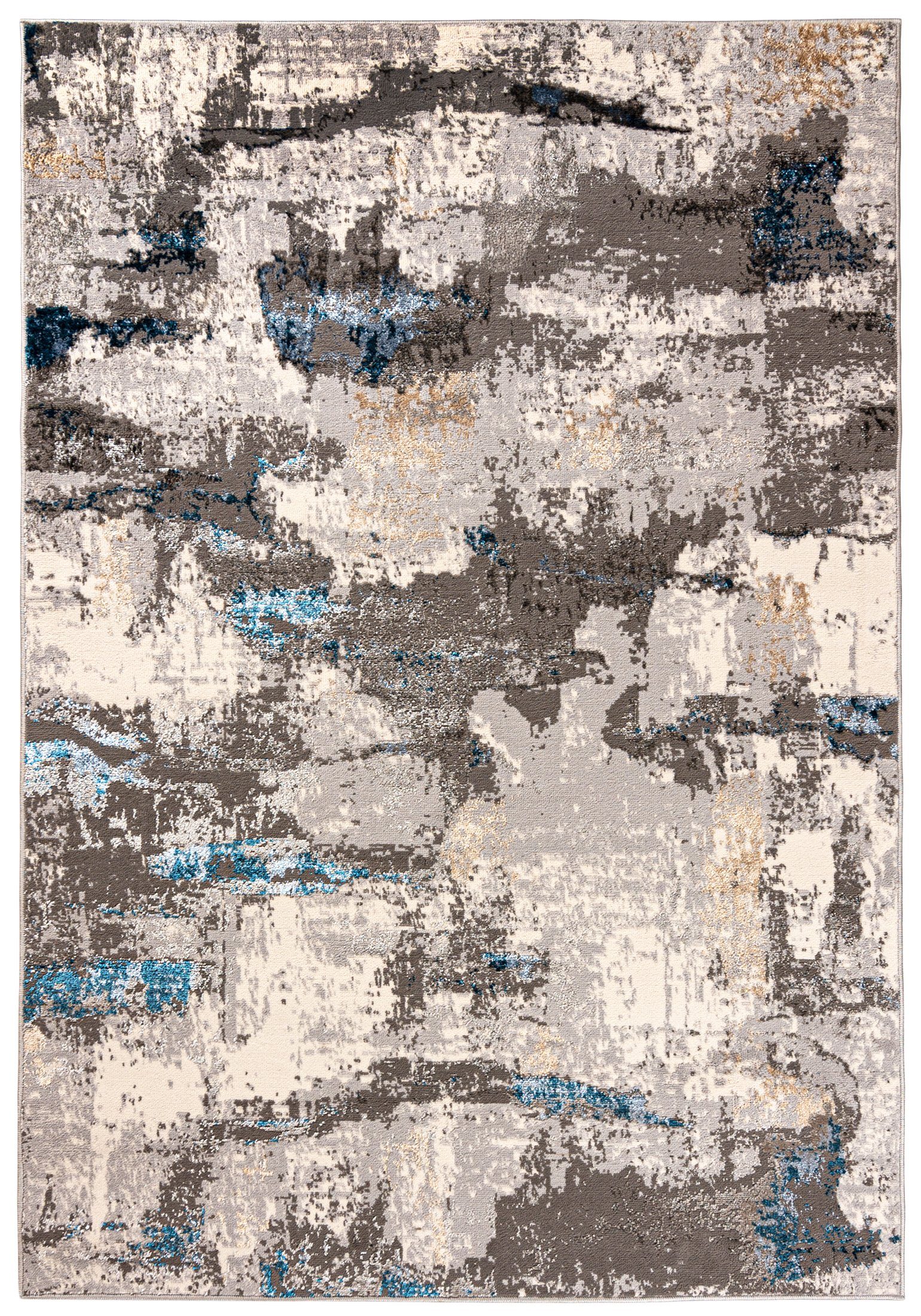 8 Teppich 80 Modern - Designteppich Abstrakt, Mazovia, Blau x 150 mm, Beige Modern, niedrige Muster, Kurzflor Florhöhe cm, Wohnzimmer für - Abstrakt Grau, Höhe