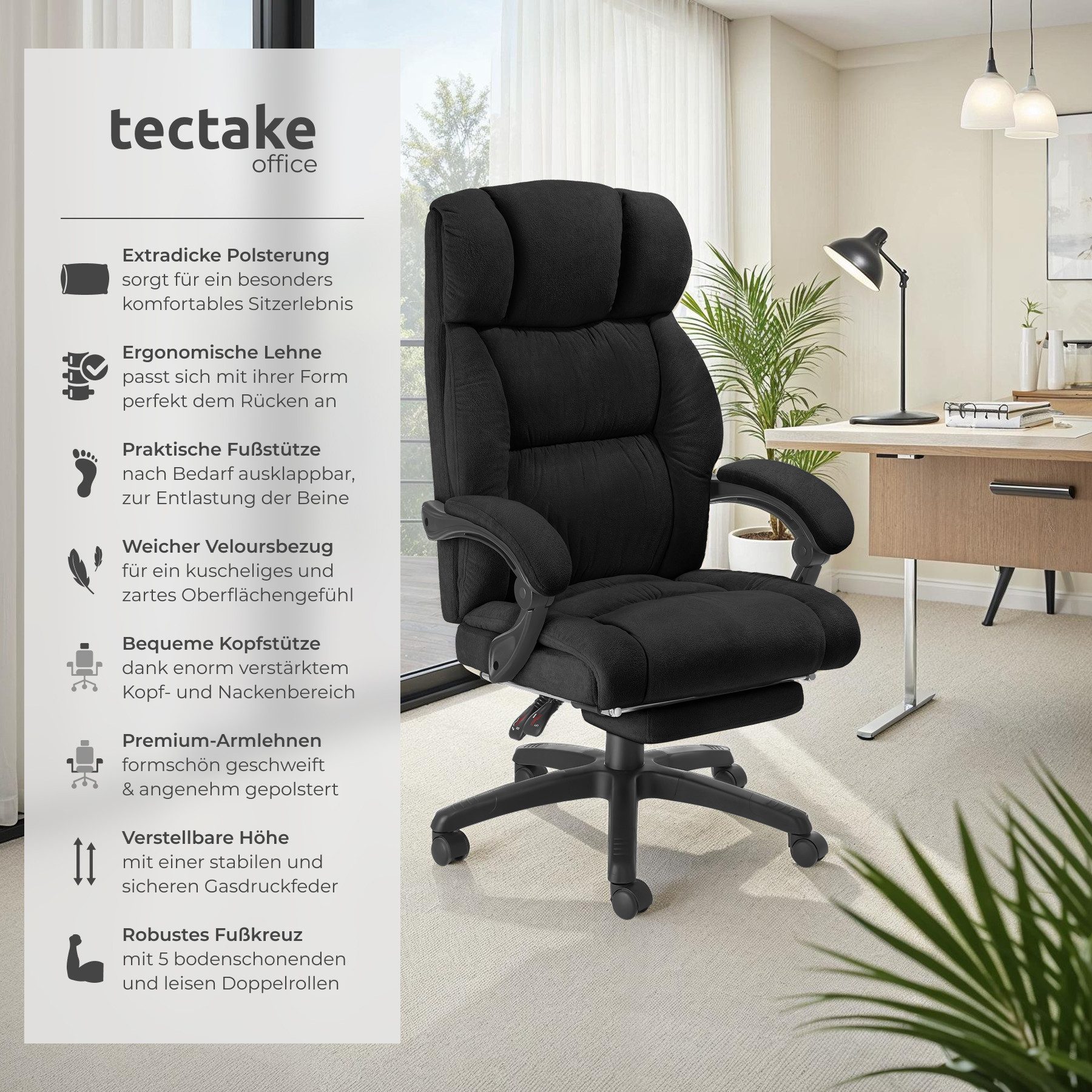 tectake Chefsessel Bürostuhl (Set., 1 St), günstig online kaufen