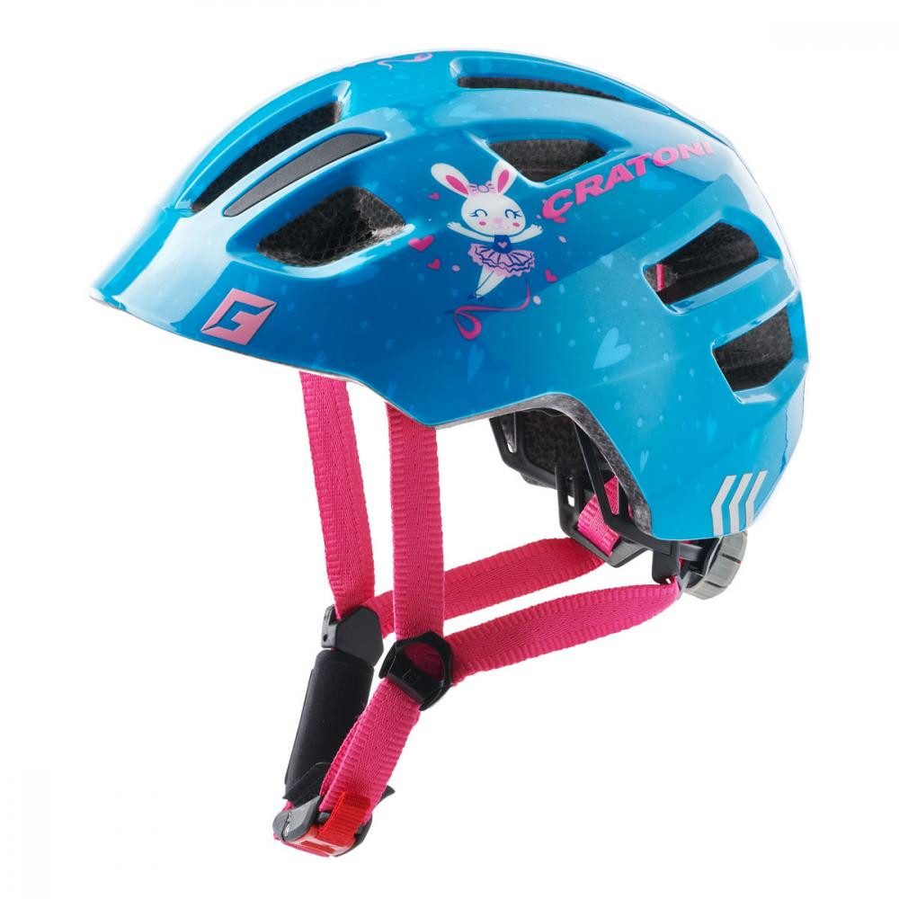 Cratoni Fahrradhelm Cratoni Kinderhelm Maxster Kid Hase blau glanz S/M 51 bis 56cm