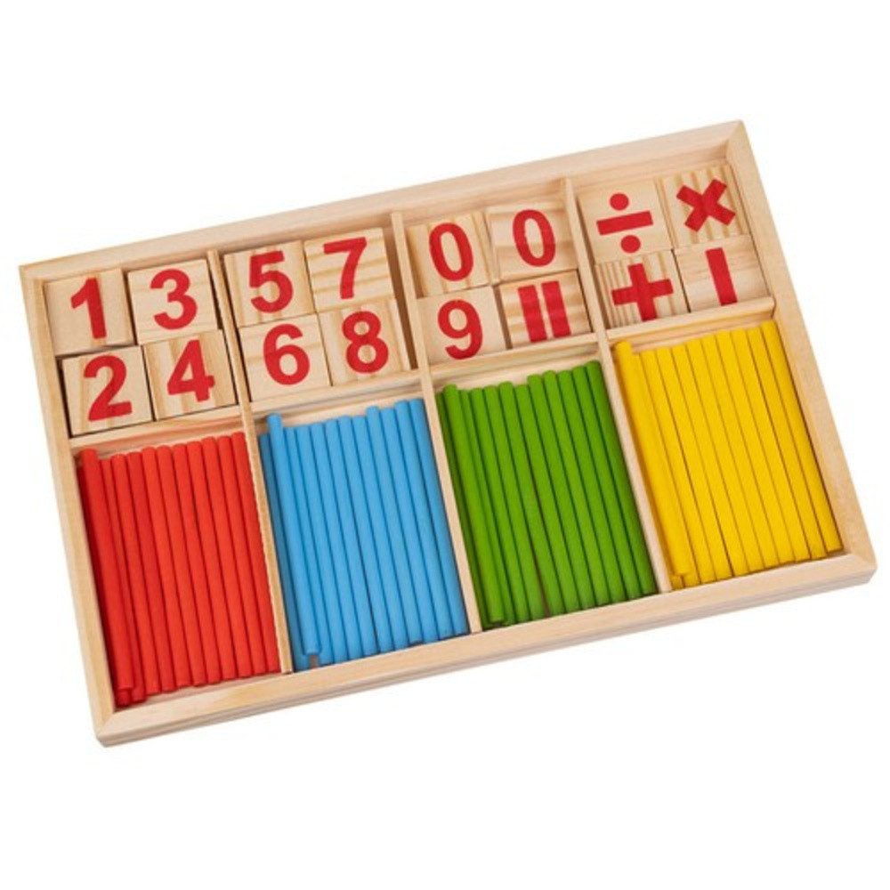 KRUZZEL Lernspielzeug Abakus Rechner Holzstäbchen (Spar-Set, 1-St., rechnen), spielend lernen