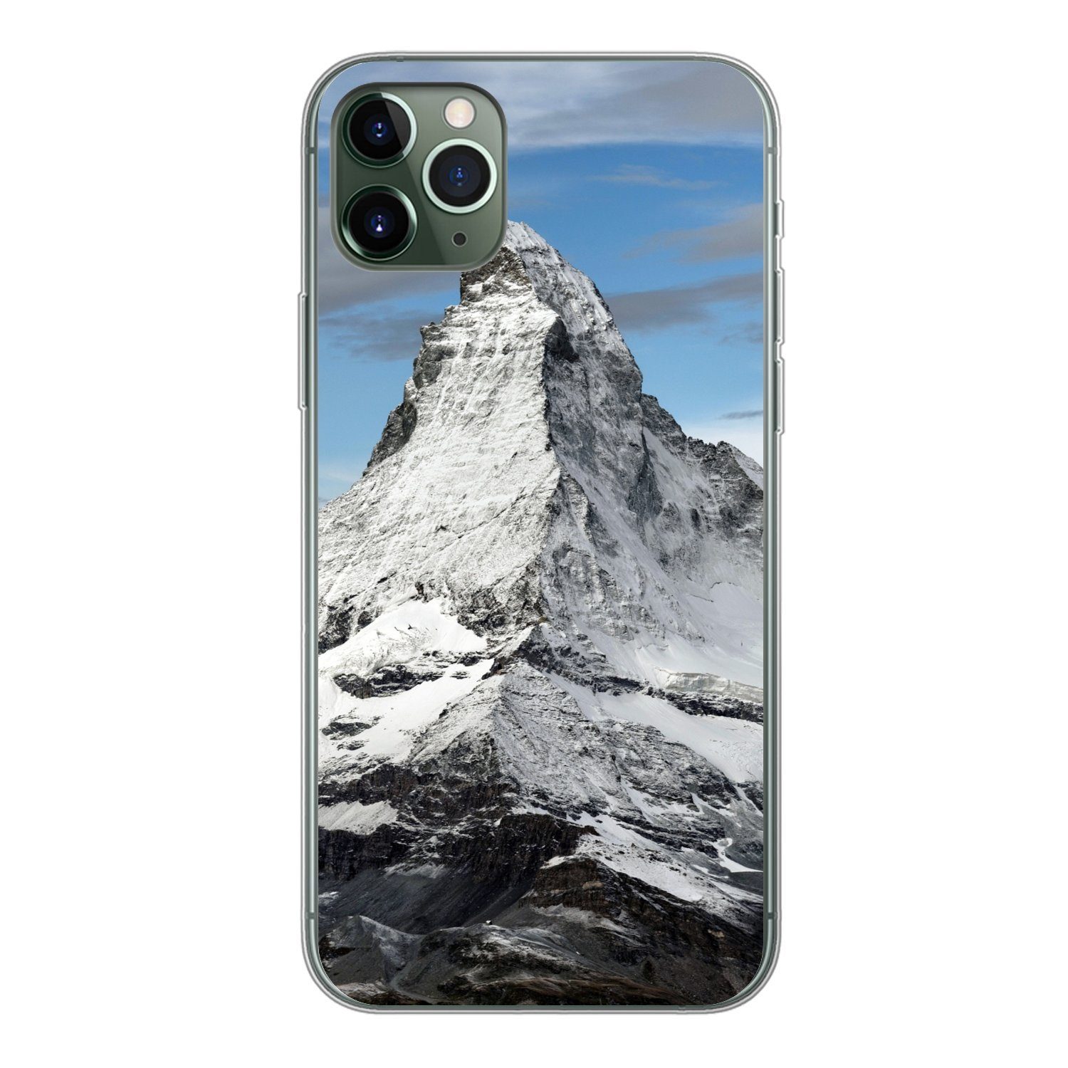 MuchoWow Handyhülle Wolken über dem Matterhorn in der Schweiz, Handyhülle  Apple iPhone 11 Pro Max, Smartphone-Bumper, Print, Handy