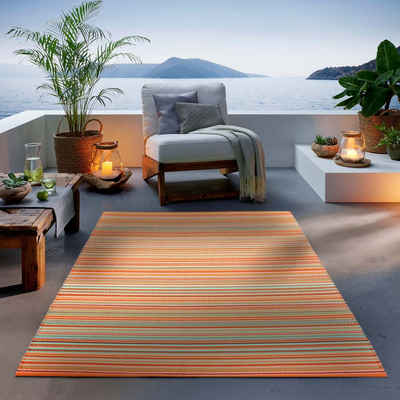 Teppich Outdoor & Indoor Teppich, TaCa Home, rechteckig, Höhe: 3 mm, Terrasse Balkon Garten Wohnzimmer Küche, Orange - 120 x 170 cm
