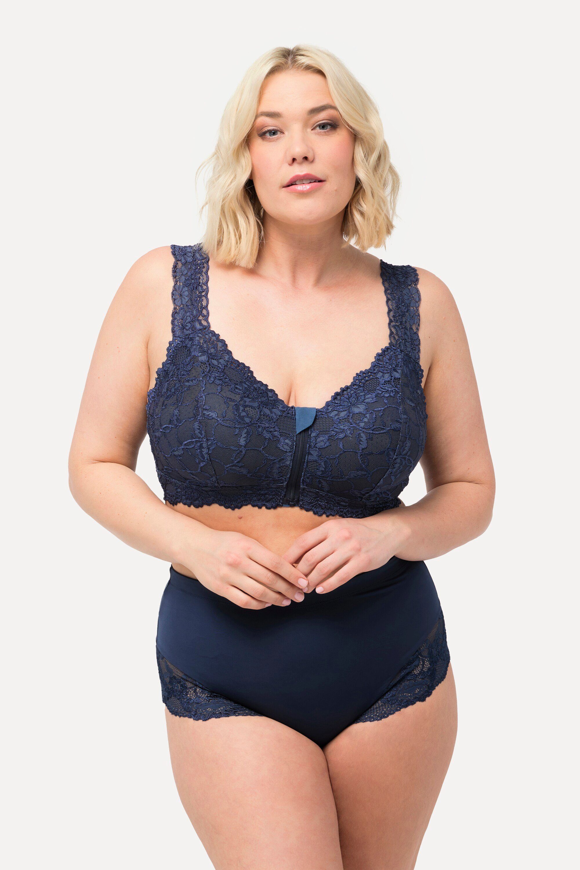 Ulla Popken Bustier Bralette Spitze Reißverschluss ohne Bügel