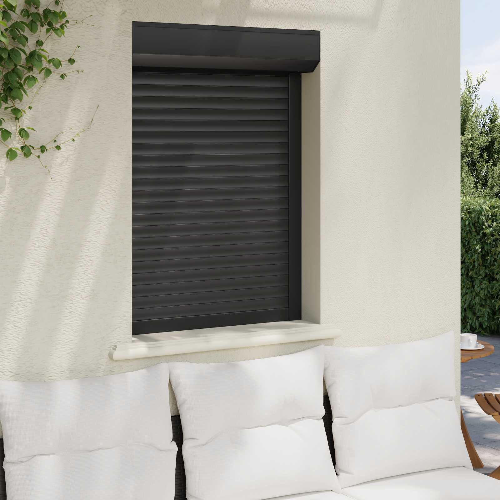 vidaXL Fensterladen Rollladen Anthrazit 70 x 100 cm Aluminium und Polyurethan, BxH: 14x100 cm, (1-St)