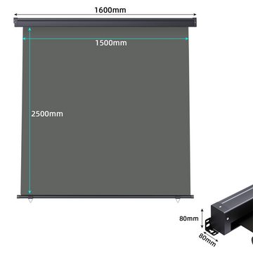 Feel2Home Senkrechtmarkise Senkrechtmarkise 160x250cm Markise Seitenmarkise Anthrazit Windschutz Wasserdicht und windbeständig