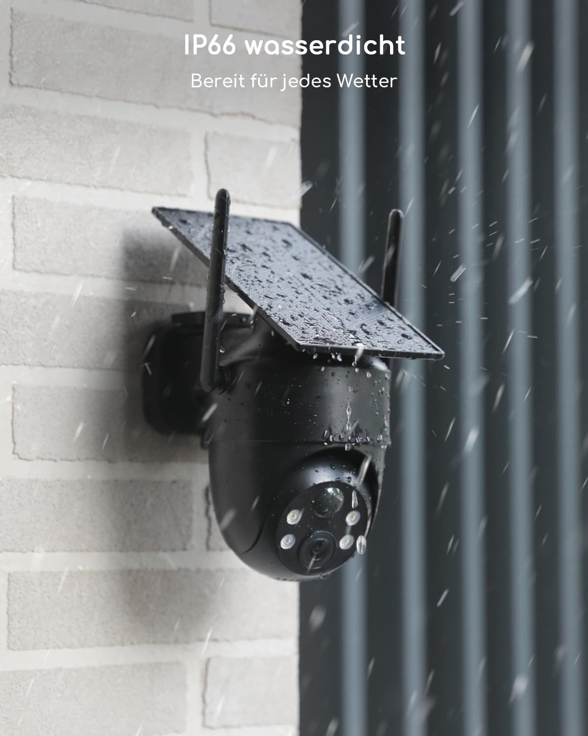 TWUFY IP-Überwachungskamera 2K 3MP Überwachungskamera Aussen Akku Solar, 100% Kabellos (Aussen, Outdoor, Außenüberwachung, Außen, Außenbereich, 1-tlg., 360° PTZ Kamera Außen, Farb-Nachtsicht, Kamera Überwachung Aussen mit Kabellose Installationsfreie Solarpanel)