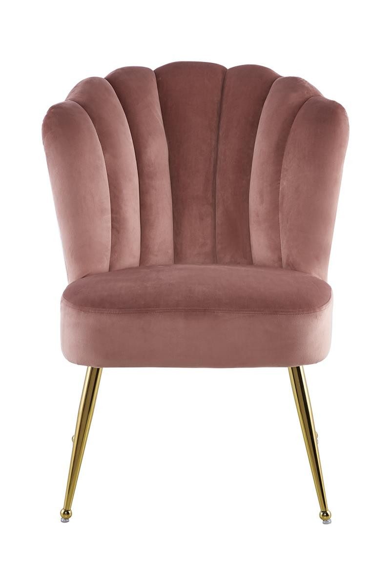 Esszimmerstuhl Design-Stuhl Rosa, Samt, Wohnzimmer, Komfort, Bar, Metall