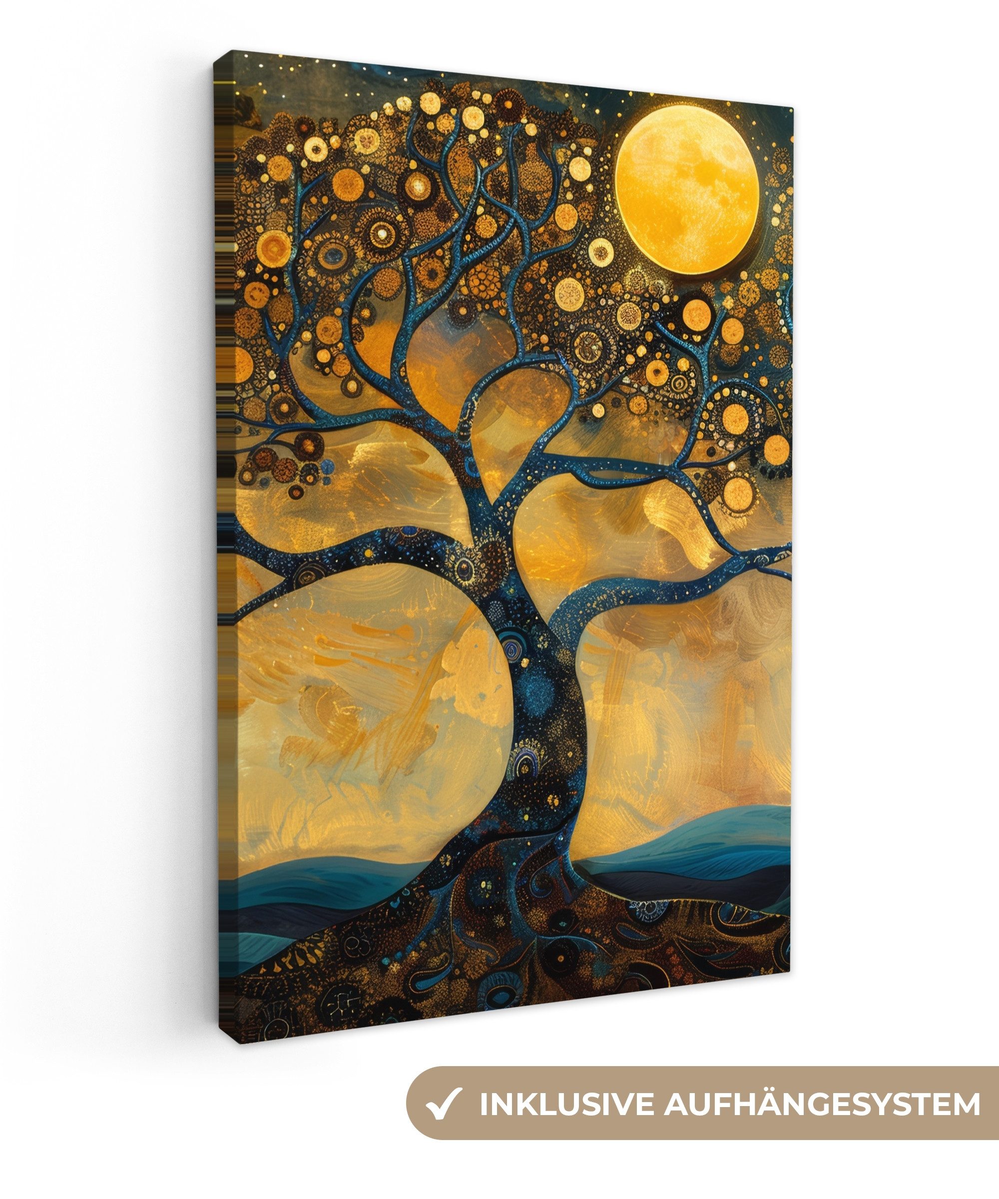 OneMillionCanvasses® Leinwandbild Baum - Industriell - Abstrakt - Gelb, Fot günstig online kaufen