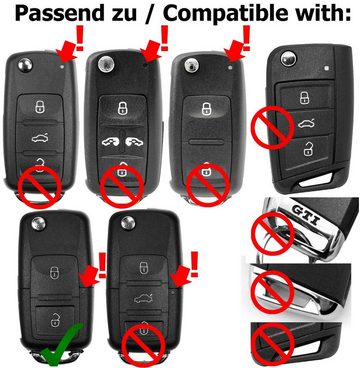 mt-key 2x Auto Schlüssel 2 Tasten Set + 2X Rohling HAA + 2X passende CR2032 Knopfzelle, CR2032 (3 V), für VW SEAT SKODA Funk Fernbedienung