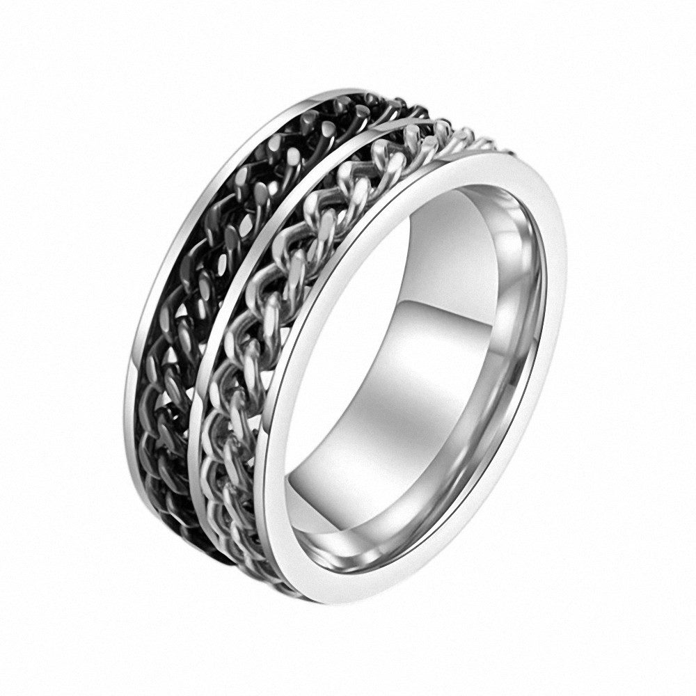 Taffstyle Fingerring Fingerring Spinner Ring Biker Doppelketten Anti Stress günstig online kaufen