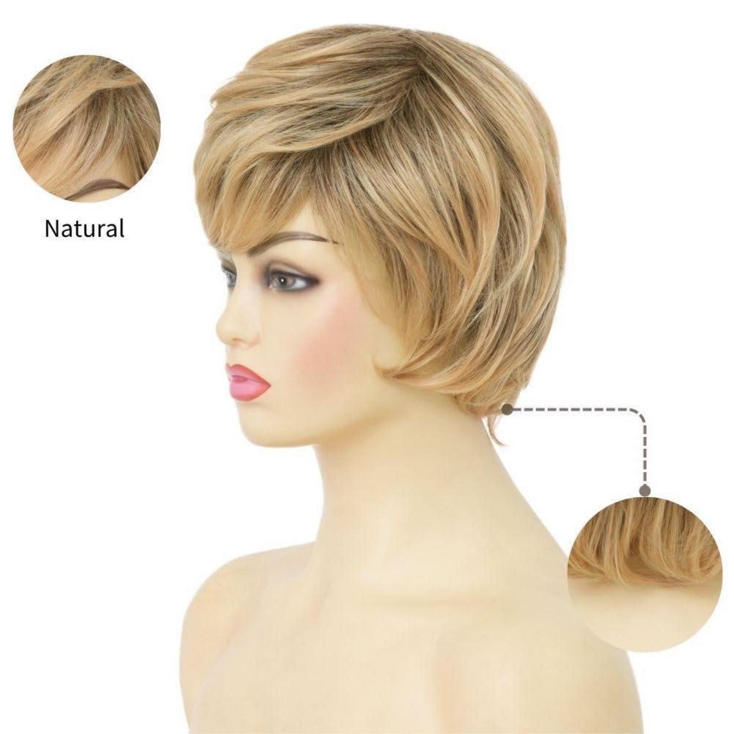 LuxusKollektion Kunsthaarperücke Perücke Pixie Cut Shaggy Layered Hitzebeständige Faser Blonde