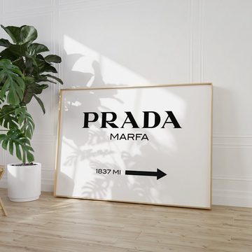 JUSTGOODMOOD Poster Premium ® Prada Marfa Poster · ohne Rahmen, (1 St), Poster in verschiedenen Größen verfügbar