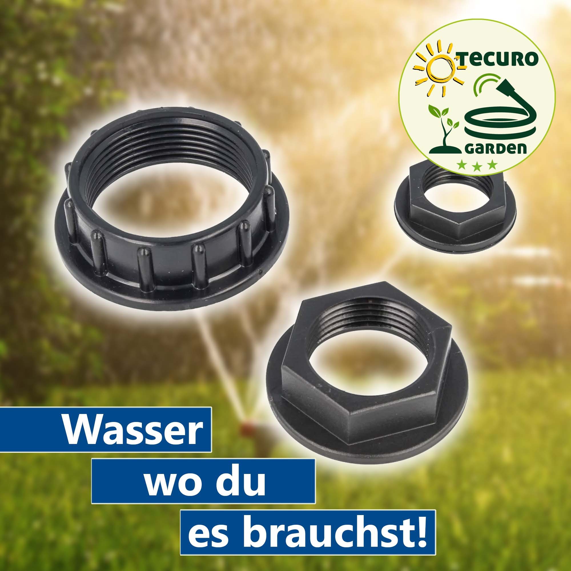 tecuro Muttern Gegenmutter mit Innengewinde - PP schwarz