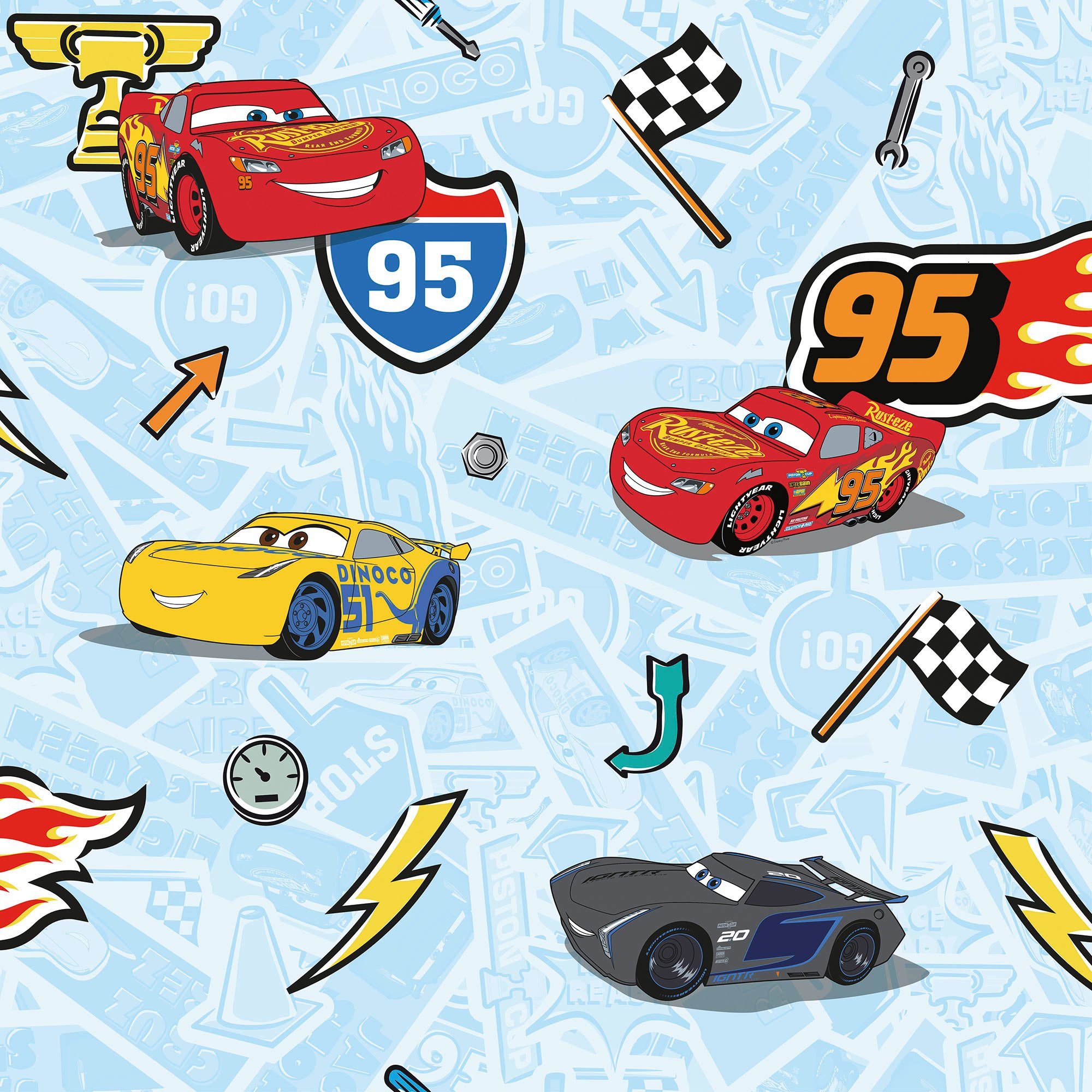 Komar Vliestapete Cars Let's Race, glatt, bedruckt, (1 St), Rolle mit 53 x 1005 cm – Bild 2 von 5