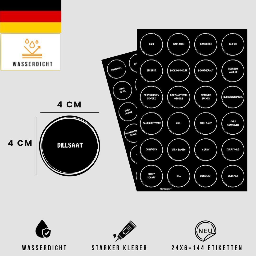 1 Rolle/250 Stück Etiketten für Gläser,  Lebensmittel-Gefrierschrank-Etiketten, selbstklebende Etiketten für  Marmeladengläser, 5 x