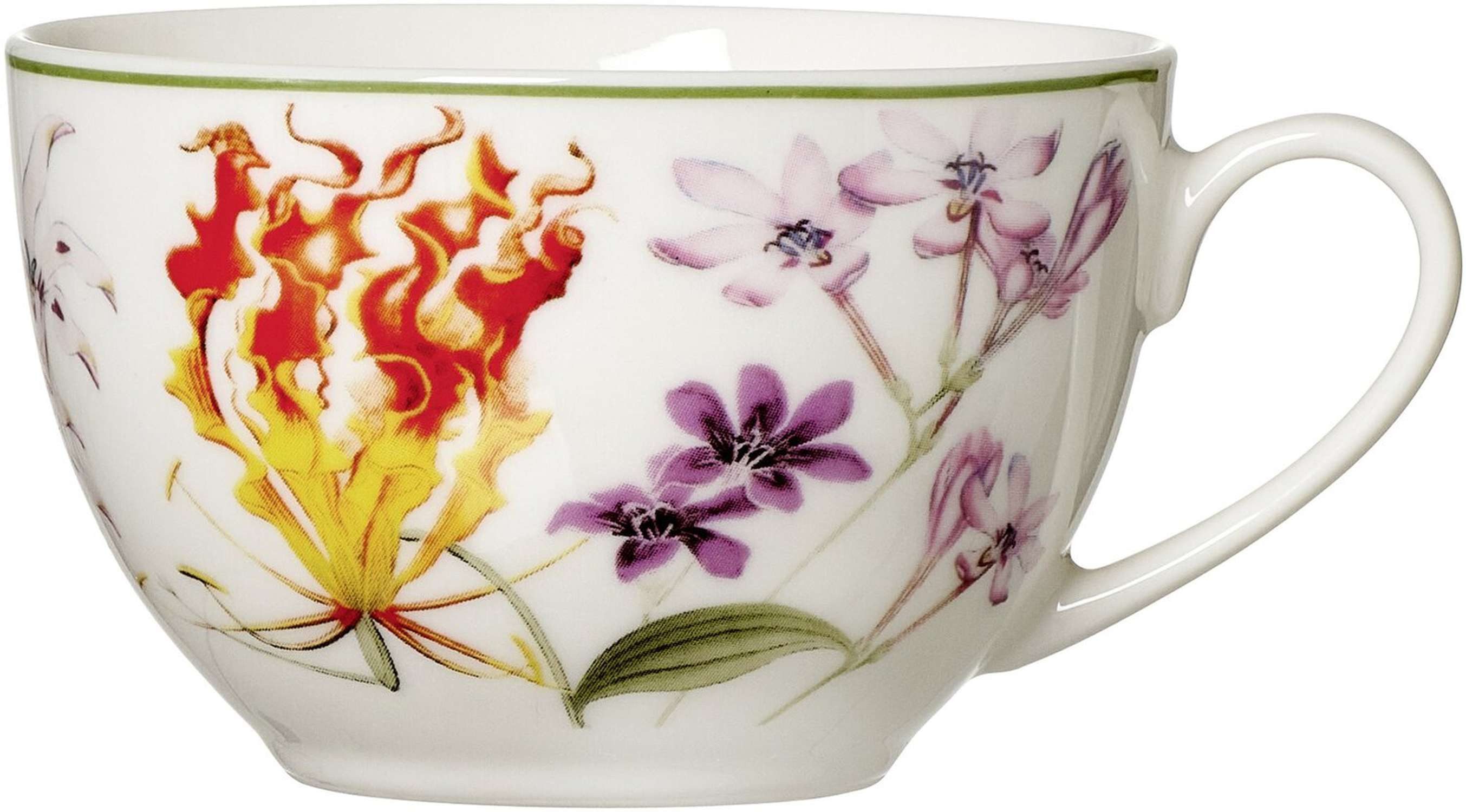Ritzenhoff & Breker Tasse Kaffeetasse Flora aus Porzellan mit Blumenmotiv 250 ml, Porzellan, Individuell zusammenstellbar