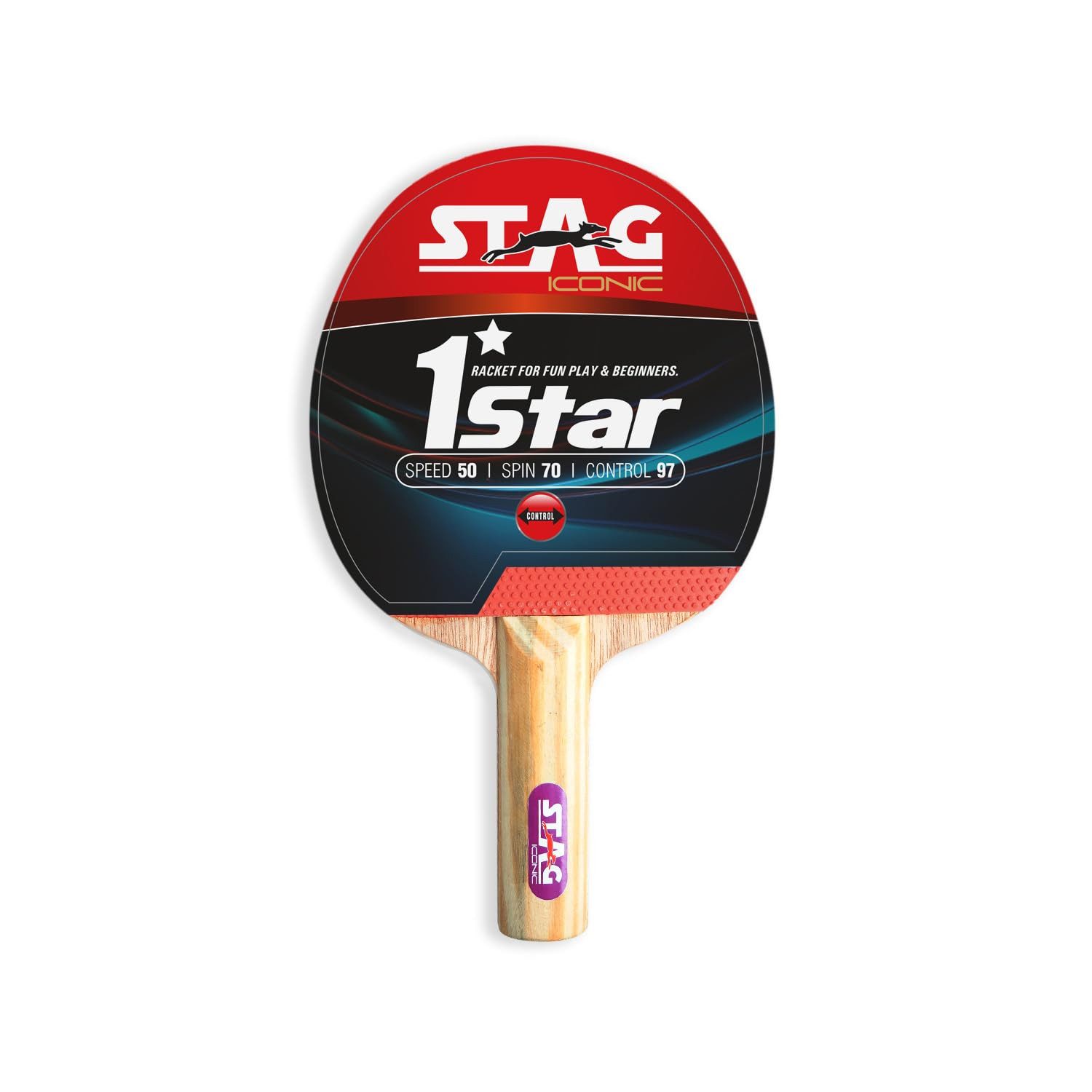 STAG ICONIC PRIVATE LIMITED Tischtennisschläger 1 Star Für Männer und Jungen Für Offensive und Defensive geeignet (Starker Halt), Für Offensive und Defensive geeignet