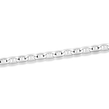 Tony Fein Panzerarmband Stegpanzerarmband 5,5 mm 925er Silber Diamantiert, Made in Italy für Herren