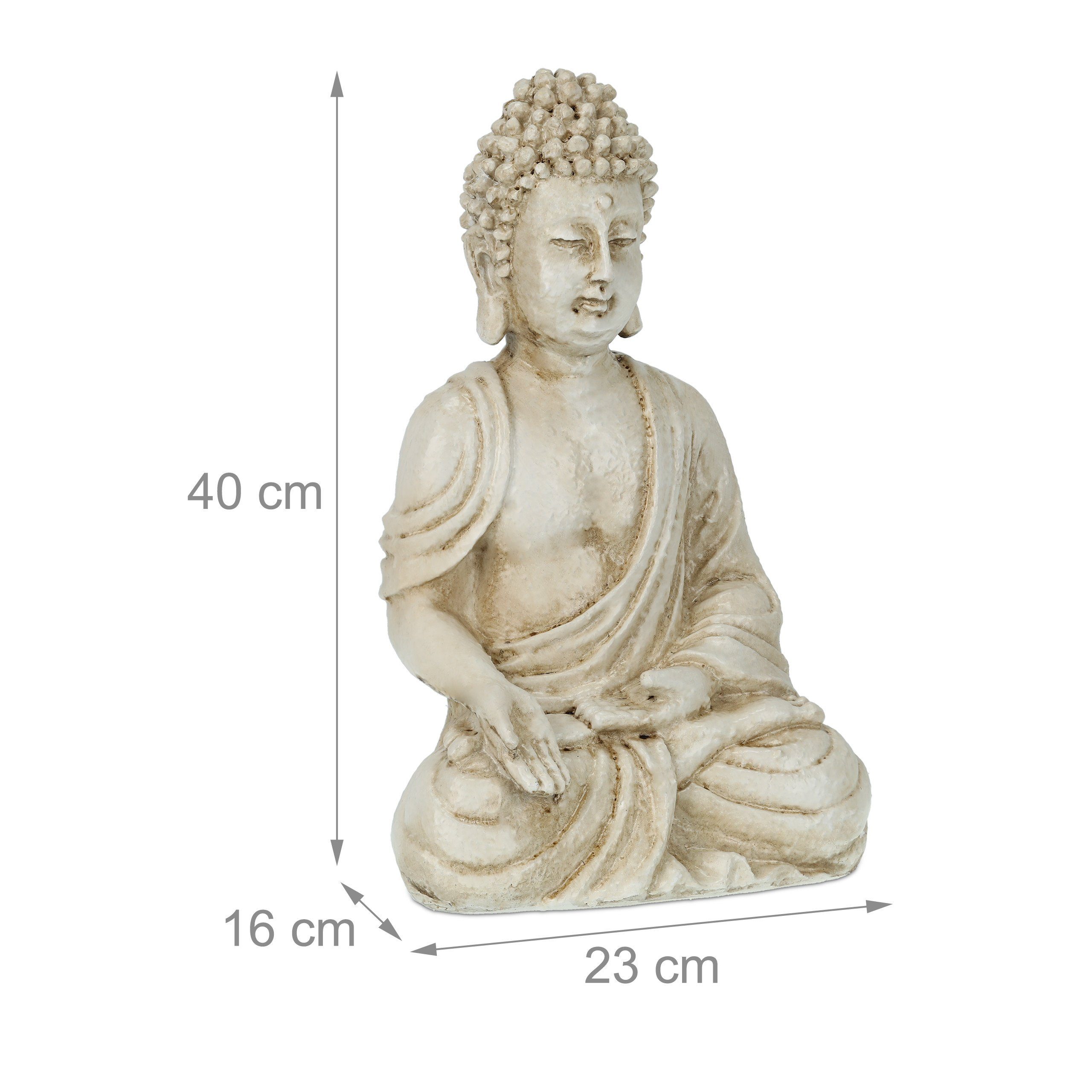 sitzend cm Buddha Figur 40 relaxdays Buddhafigur