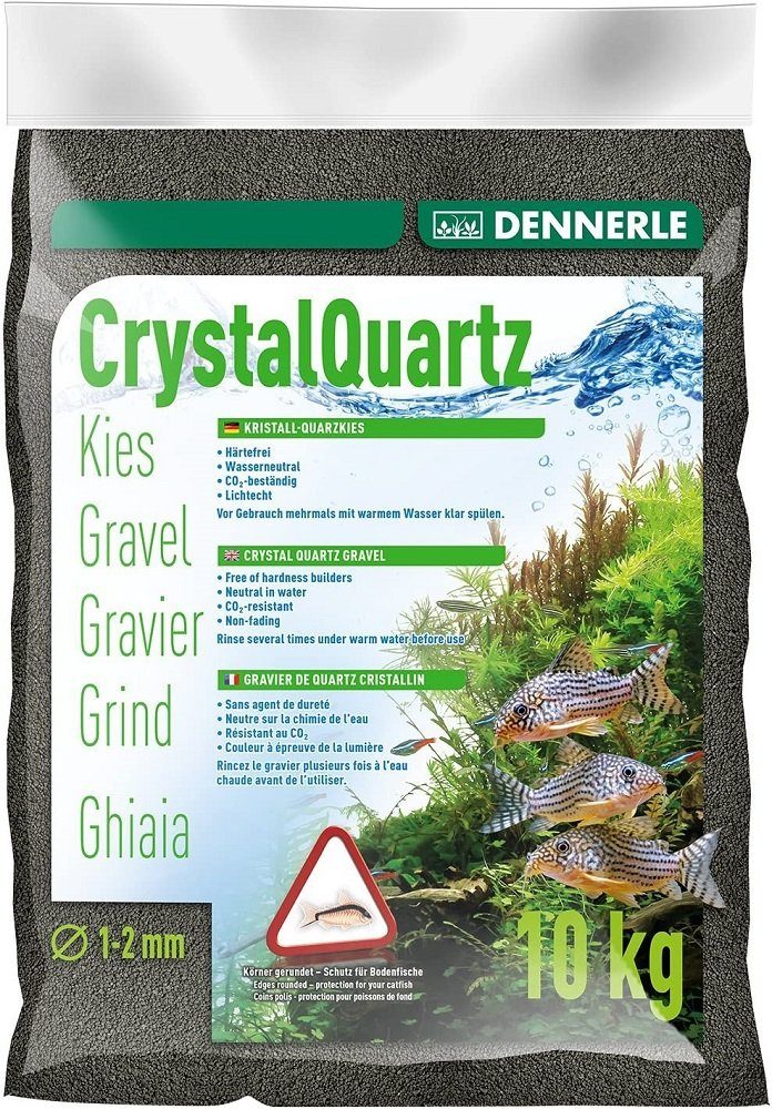 Aquarienkies Dennerle Kristall-Quarzkies diamantschwarz 10 Kg