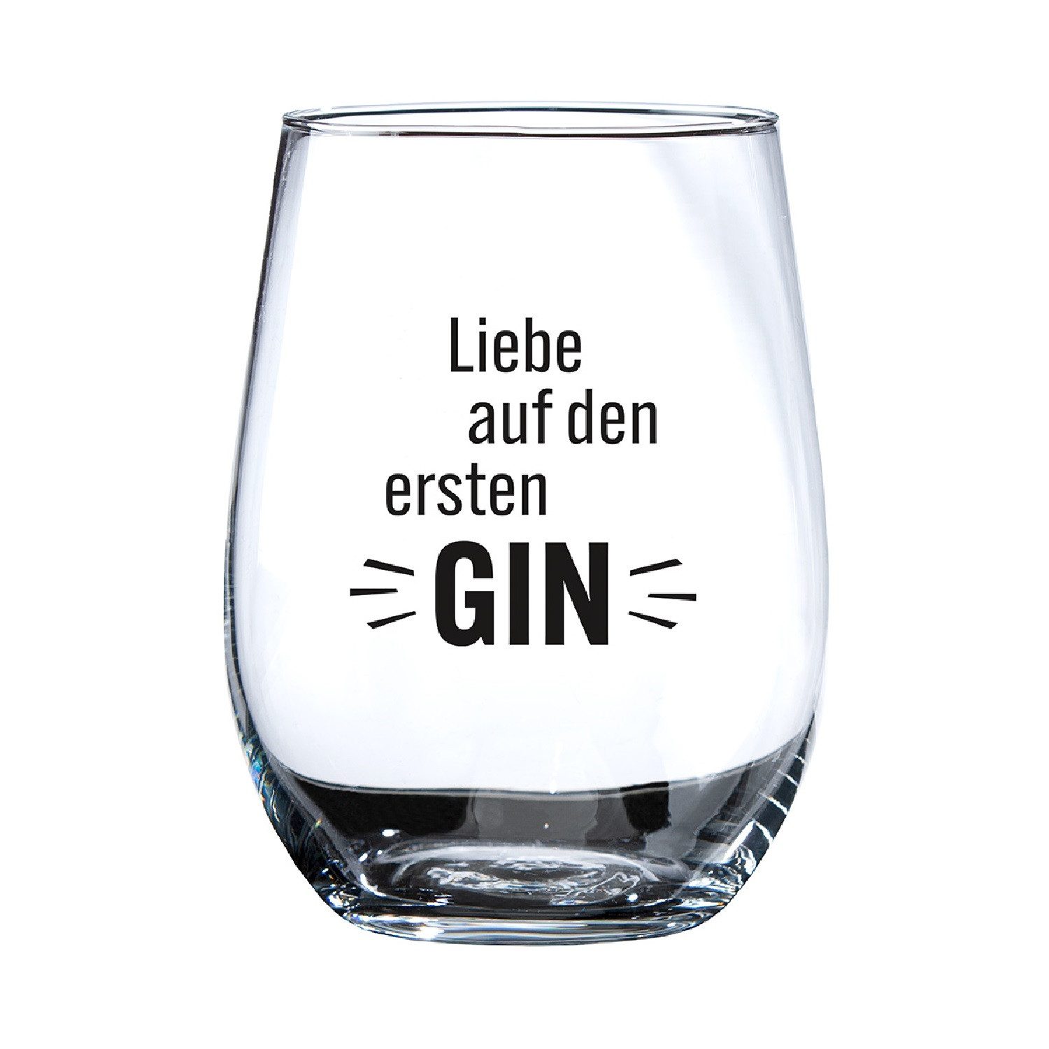 GILDE Glas Ginglas „Liebe auf den ersten GIN“ rund, Glas
