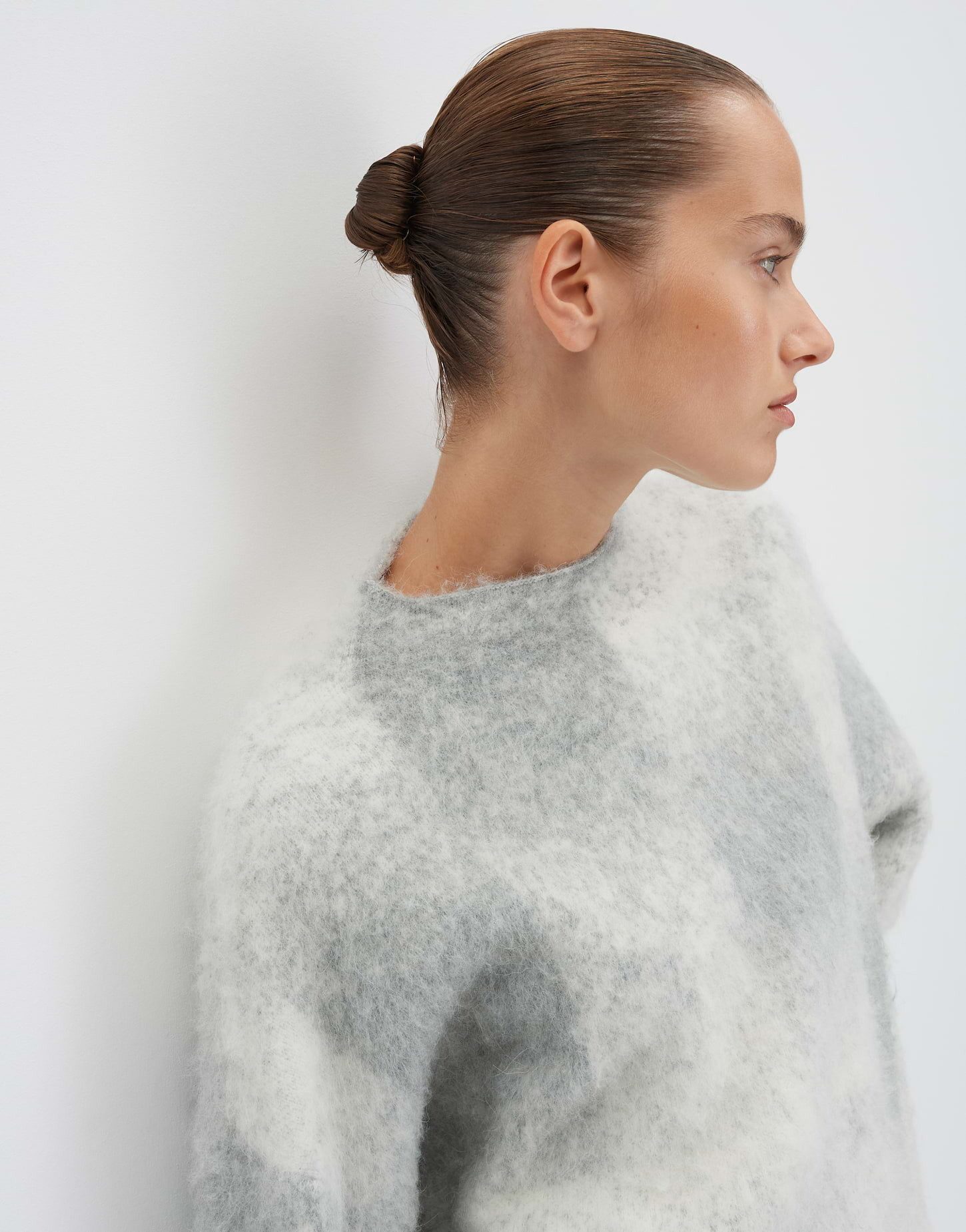 someday Strickpullover TEONIE Loose mit Jacquardmuster Jacquard-Pullover mit weitem Schnitt und modernem Funnel Neck
