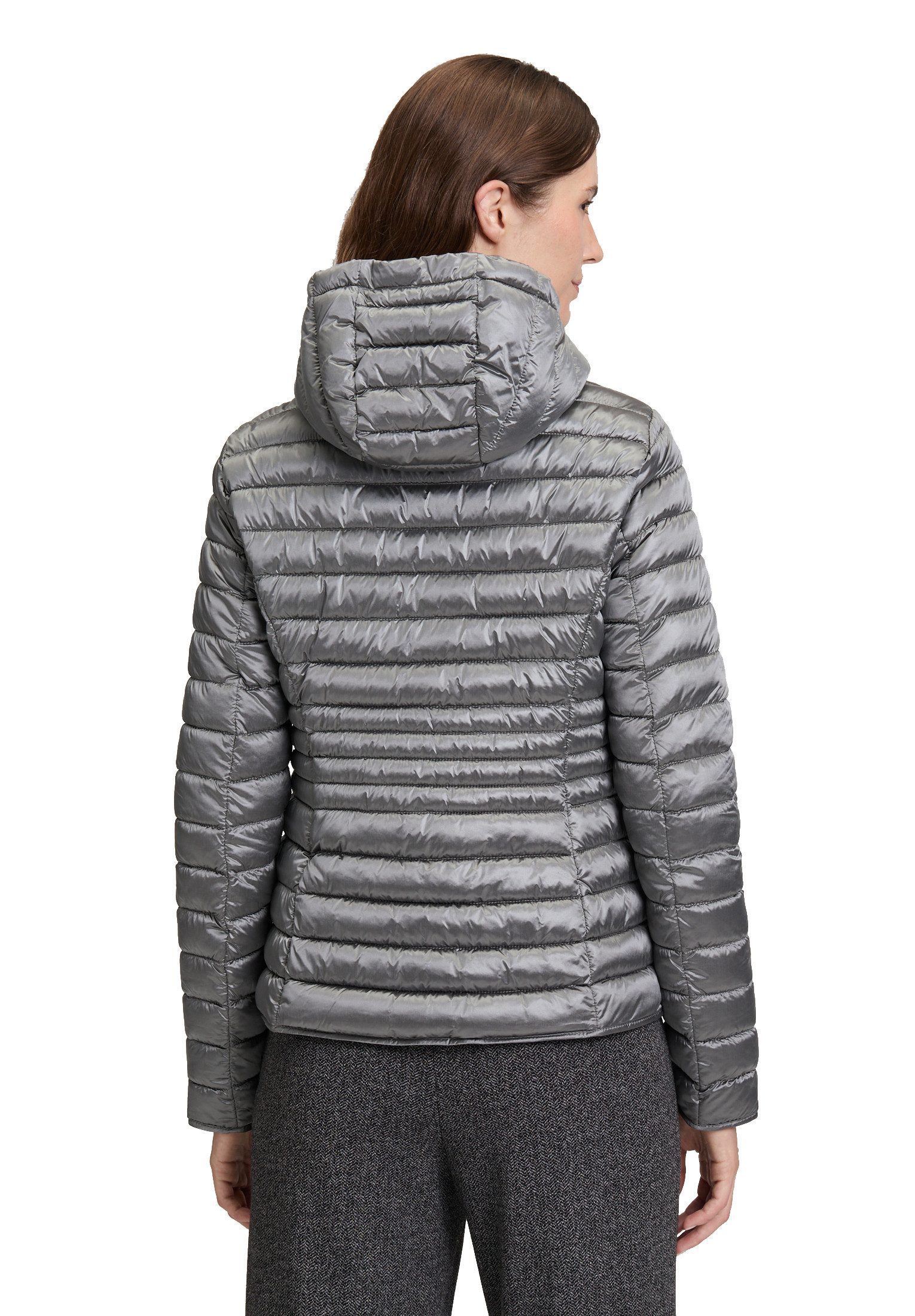 Cartoon Steppjacke Damen mit Reißverschlusstaschen