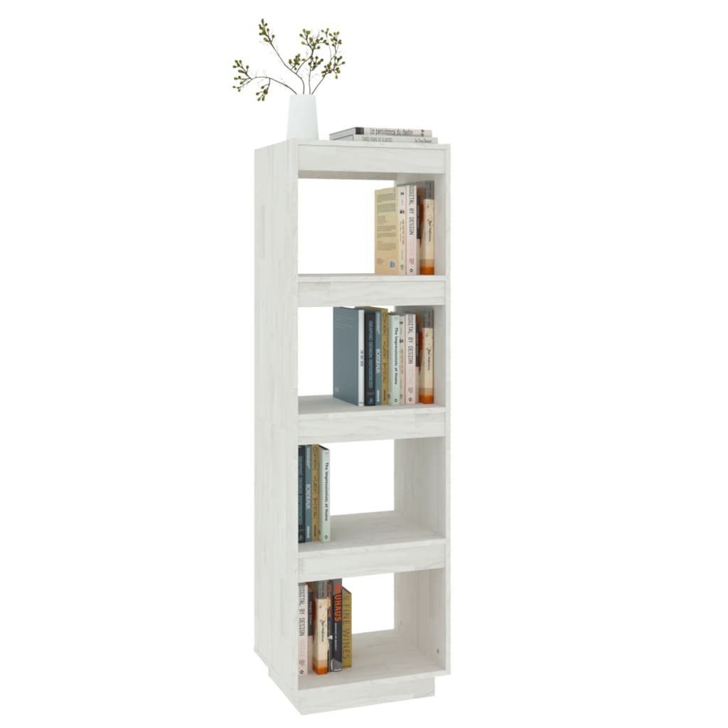 furnicato Bücherregal Bücherregal/Raumteiler Weiß 40x35x135 Kiefer Massivholz cm
