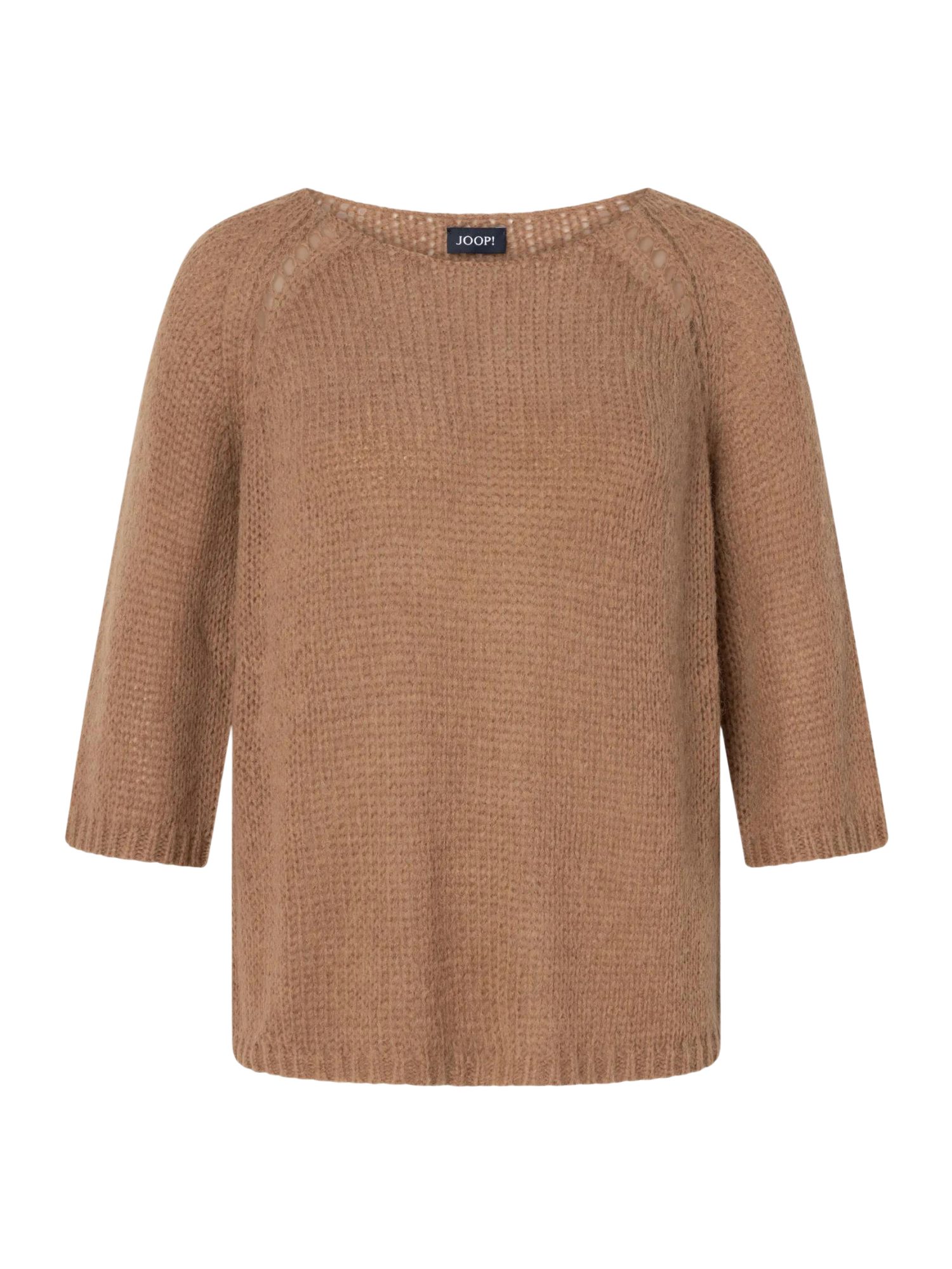 JOOP! Langarmshirt braun,Casual,Nylon,Unifarben,U-Boot,3/4 Arm,Regular Fit