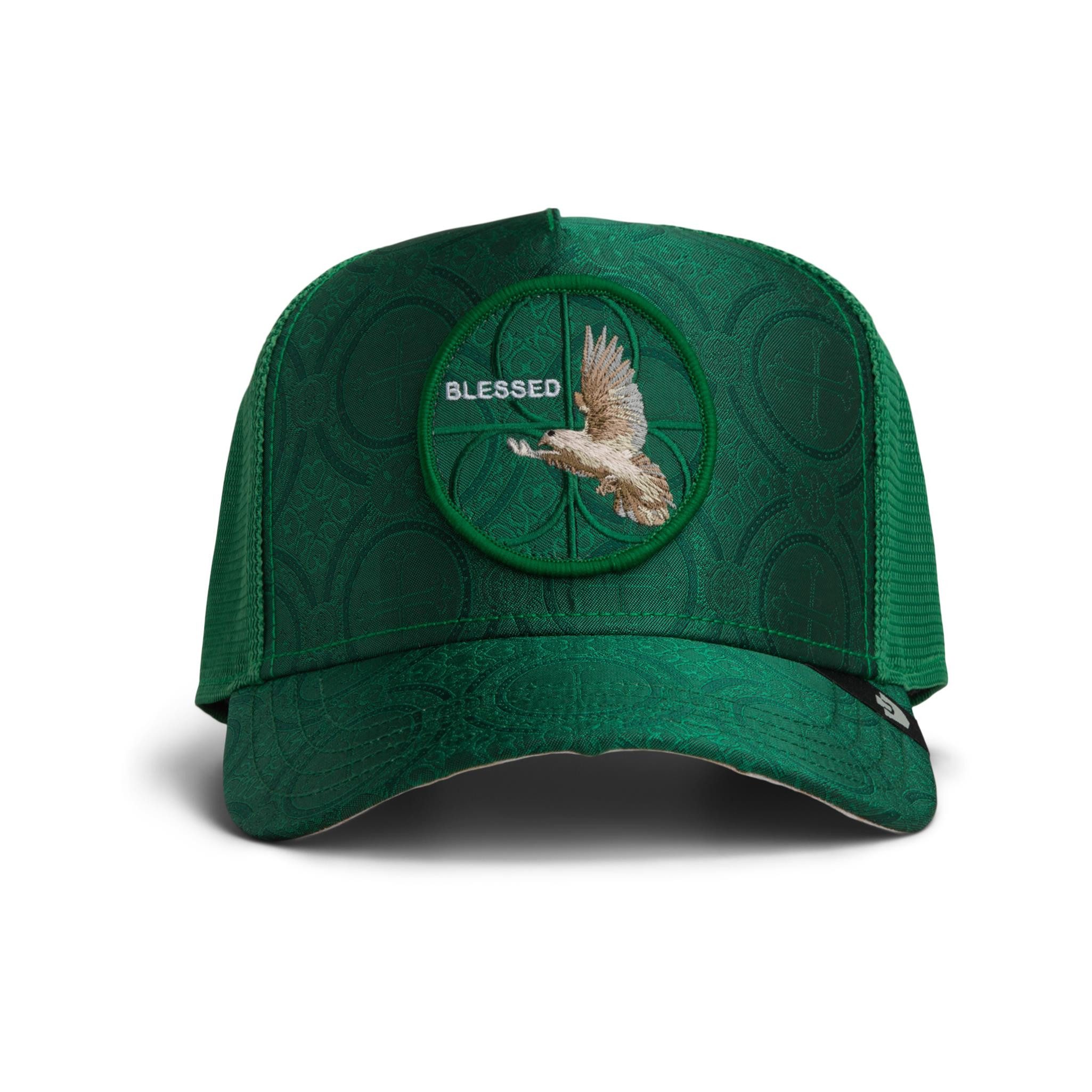 GOORIN Bros. Trucker Cap Goorin Bros. Religulous - Blessed Trucker Cap Envy (Basecap, Basecap, Trucker Kappe, Meshcap) Bestickte Schirmunterseite