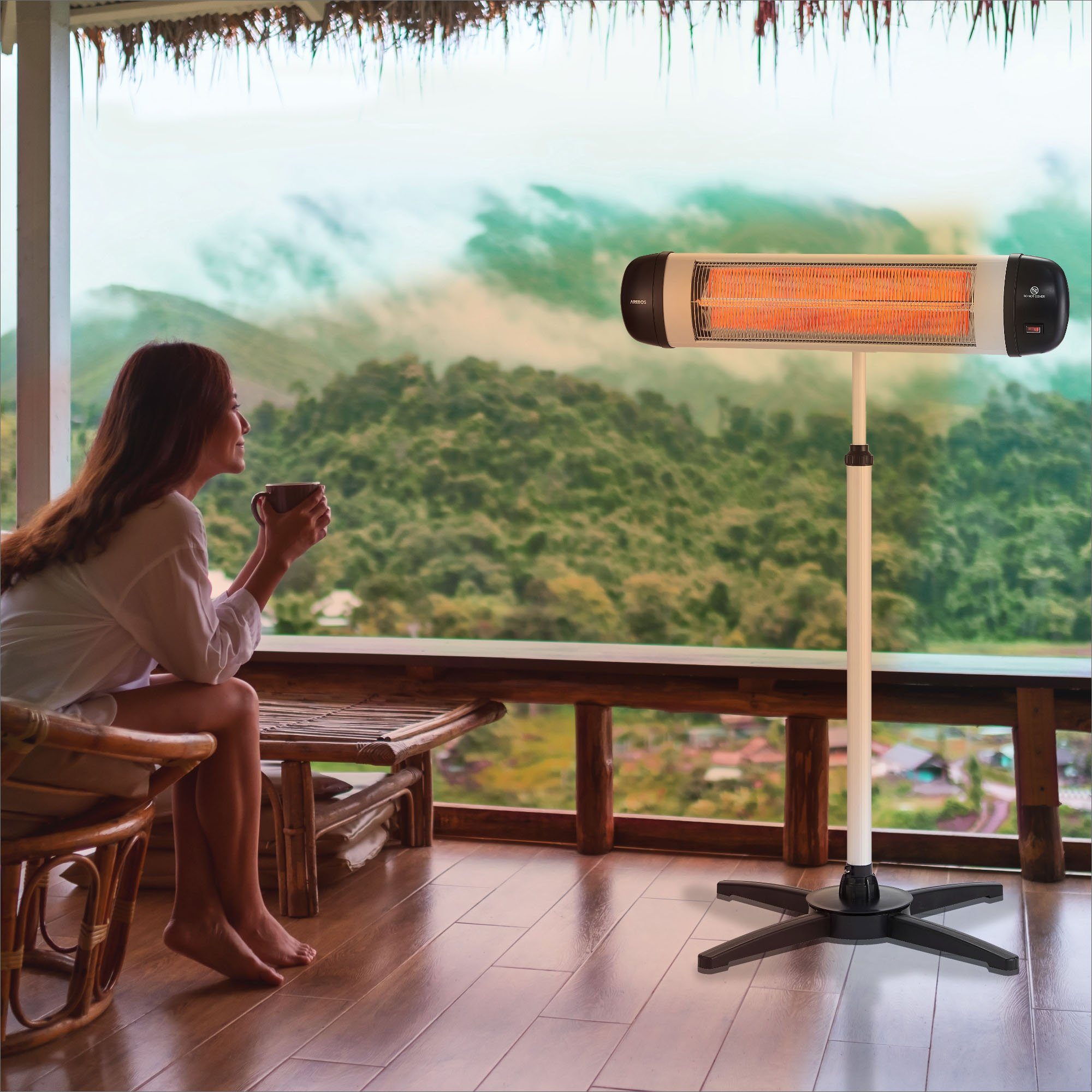 Arebos Heizstrahler Infrarot Heizstrahler 2500 W, mit Kreuzstativ günstig online kaufen