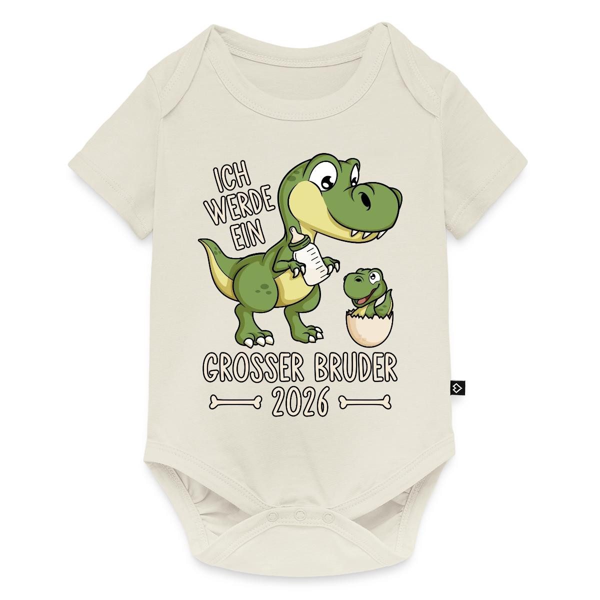 Spreadshirt Kurzarmbody Großer Bruder 2026 Ei Baby Dino Dinosaurier Kurzarm Tages Baby Body (1-tlg)