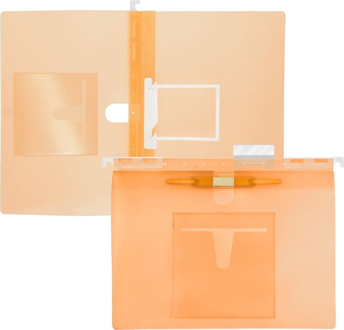 Hefter Multi-Hängehefter A4 PP U-Clip/Heftzunge orange transluzent.