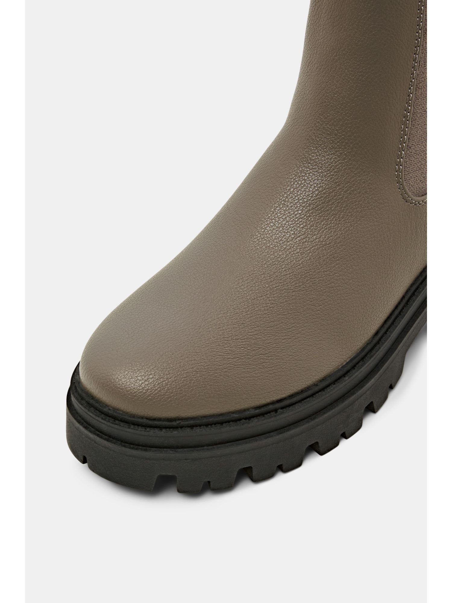 Lederoptik Boots Grobe TAUPE in Esprit Stiefelette
