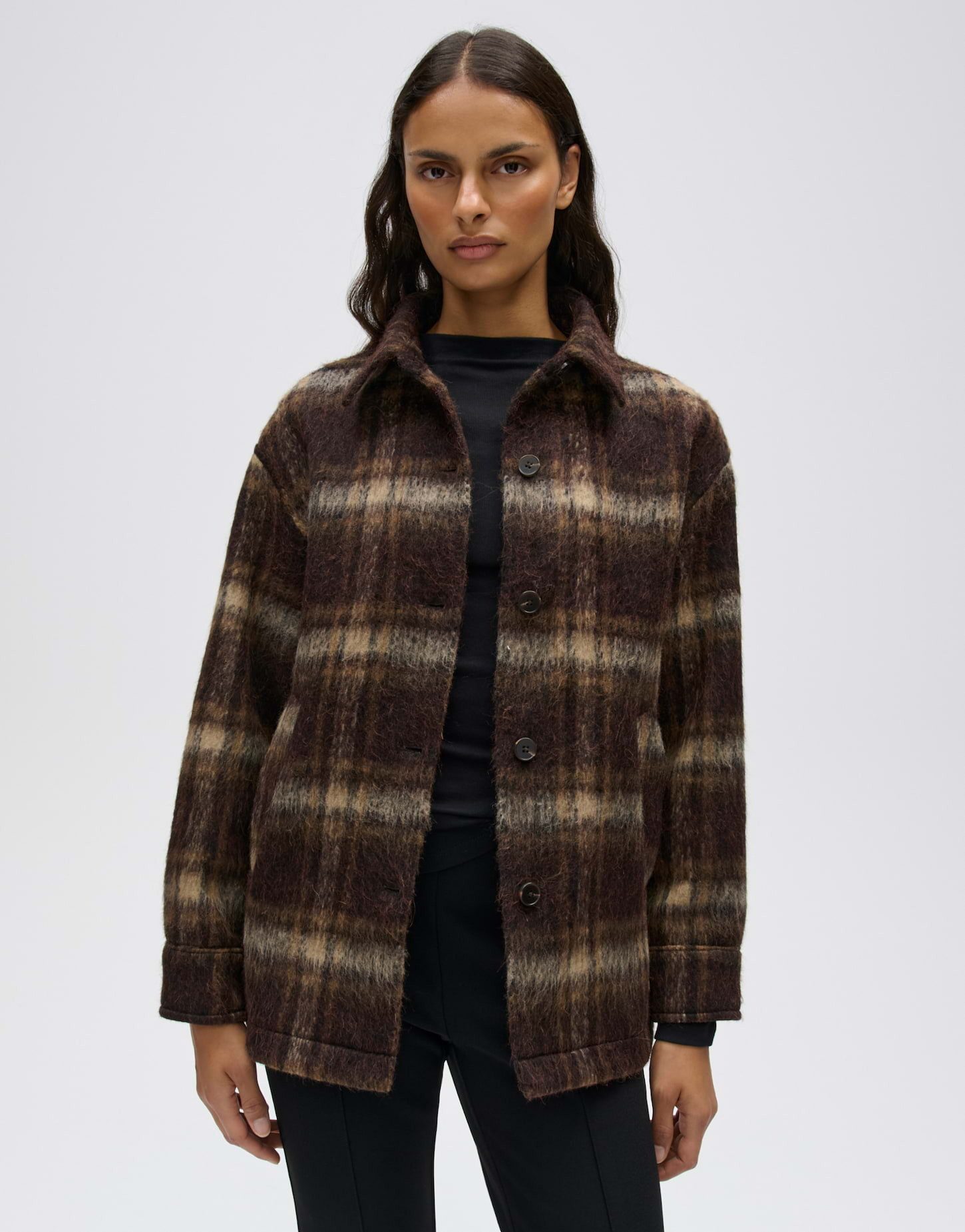 OPUS Jackenblazer Hemola heritage aus fließender Webware Gerader Schnitt mit längerem Rücken und schrägen Eingrifftaschen