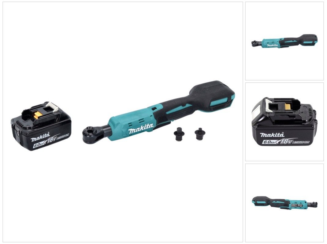 Makita Umschaltknarre DWR 180 G1 Akku Ratschenschrauber 18 V 47,5 Nm 1/4" 3/8" + 1x Akku 6