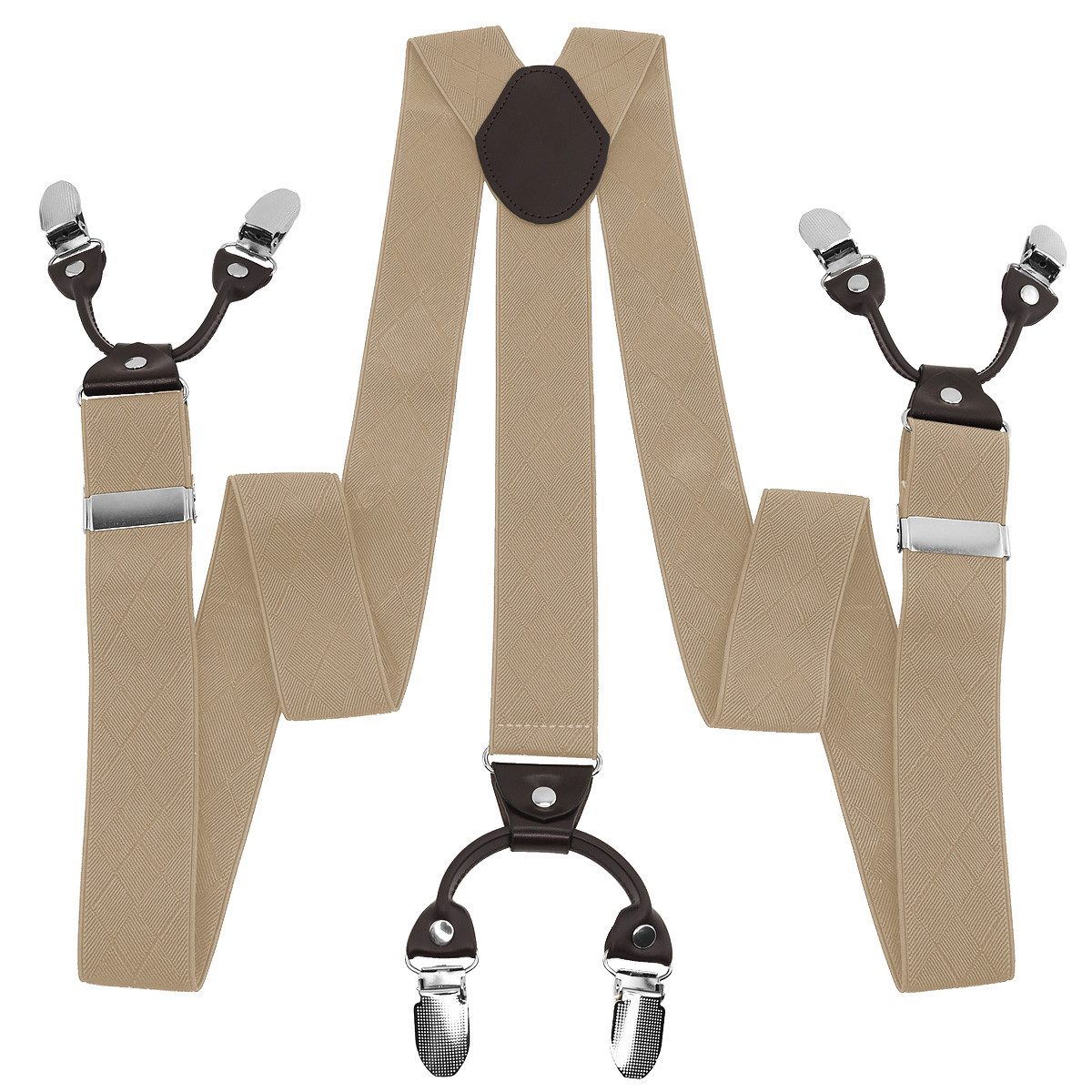 Hosenträger Y-Form mit 6 extra starken Clips, 3,5cm Breit, Einstellbar & Elastisch